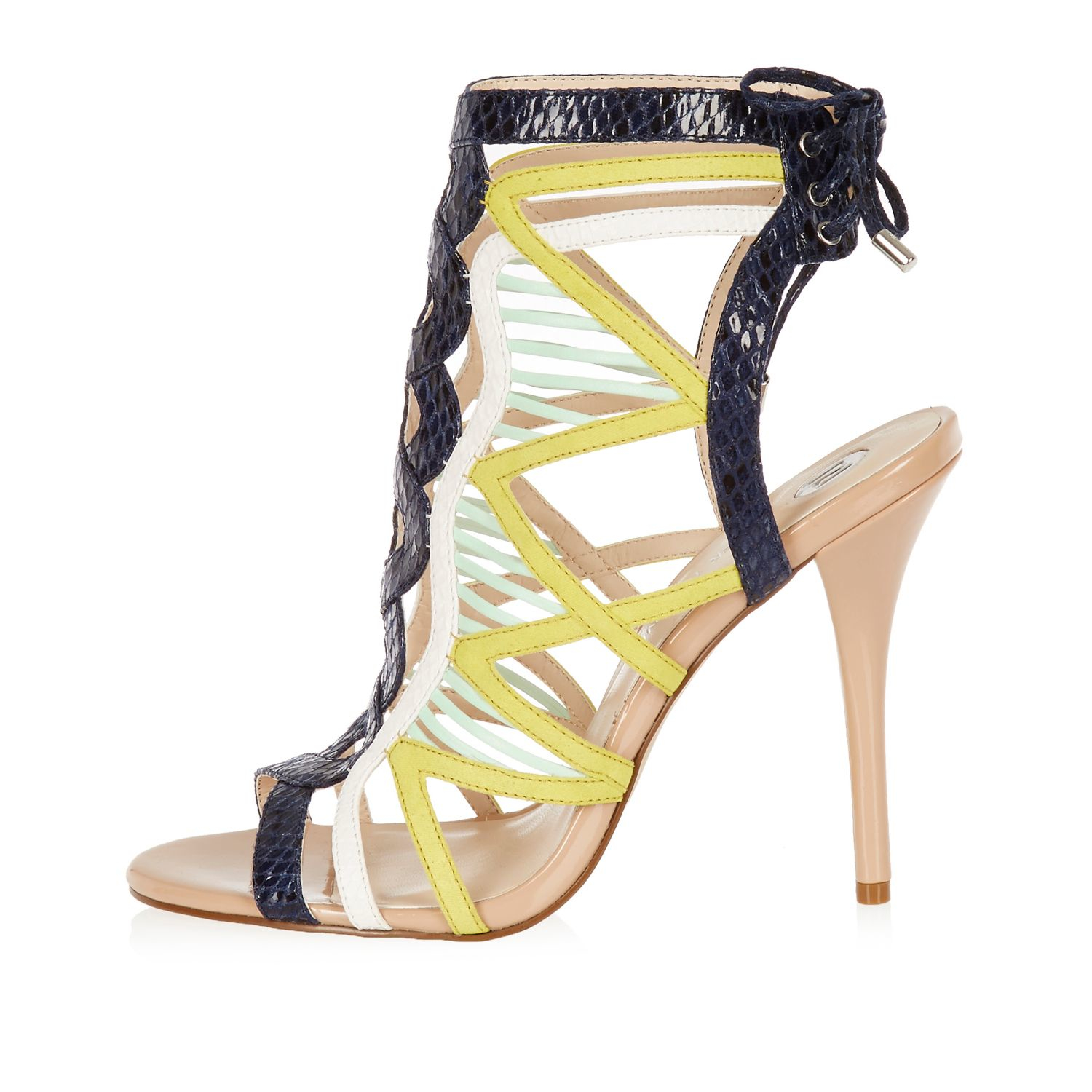 river island yellow heels