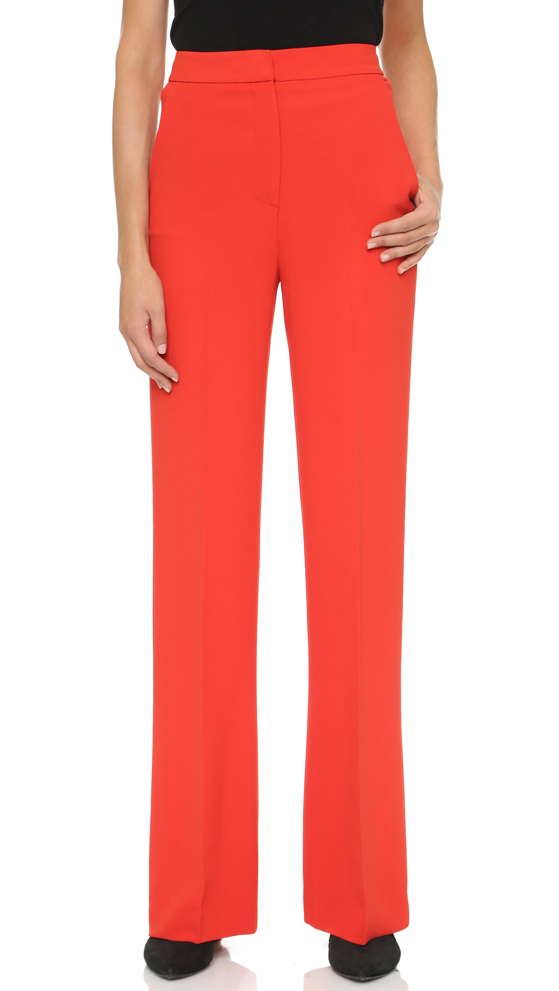 Red High Waisted Wide Leg Pants | Pant So