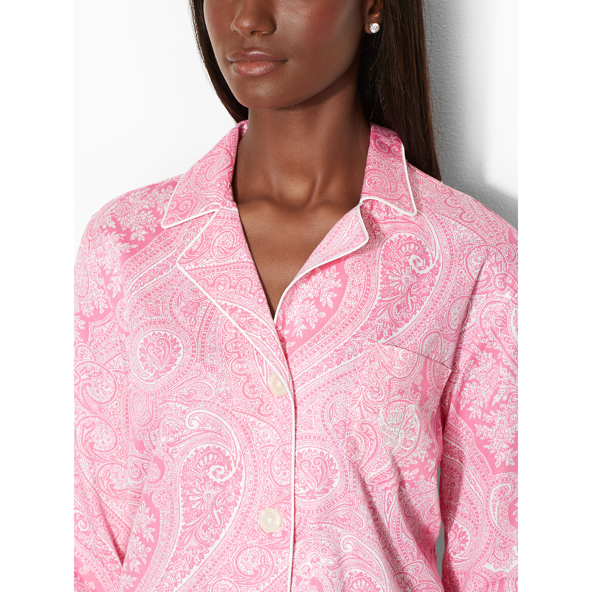 Ralph lauren Paisley Cotton Pajama Set in Pink | Lyst
