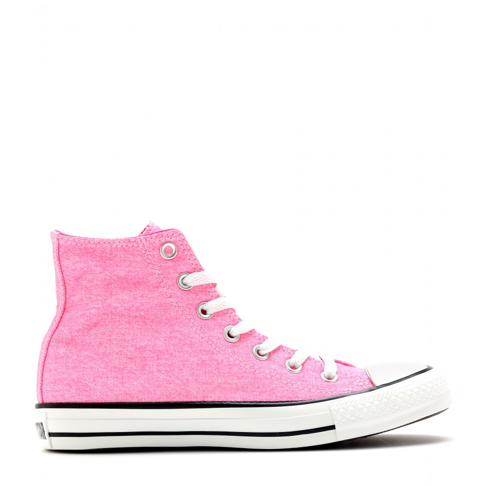 neon pink converse high tops