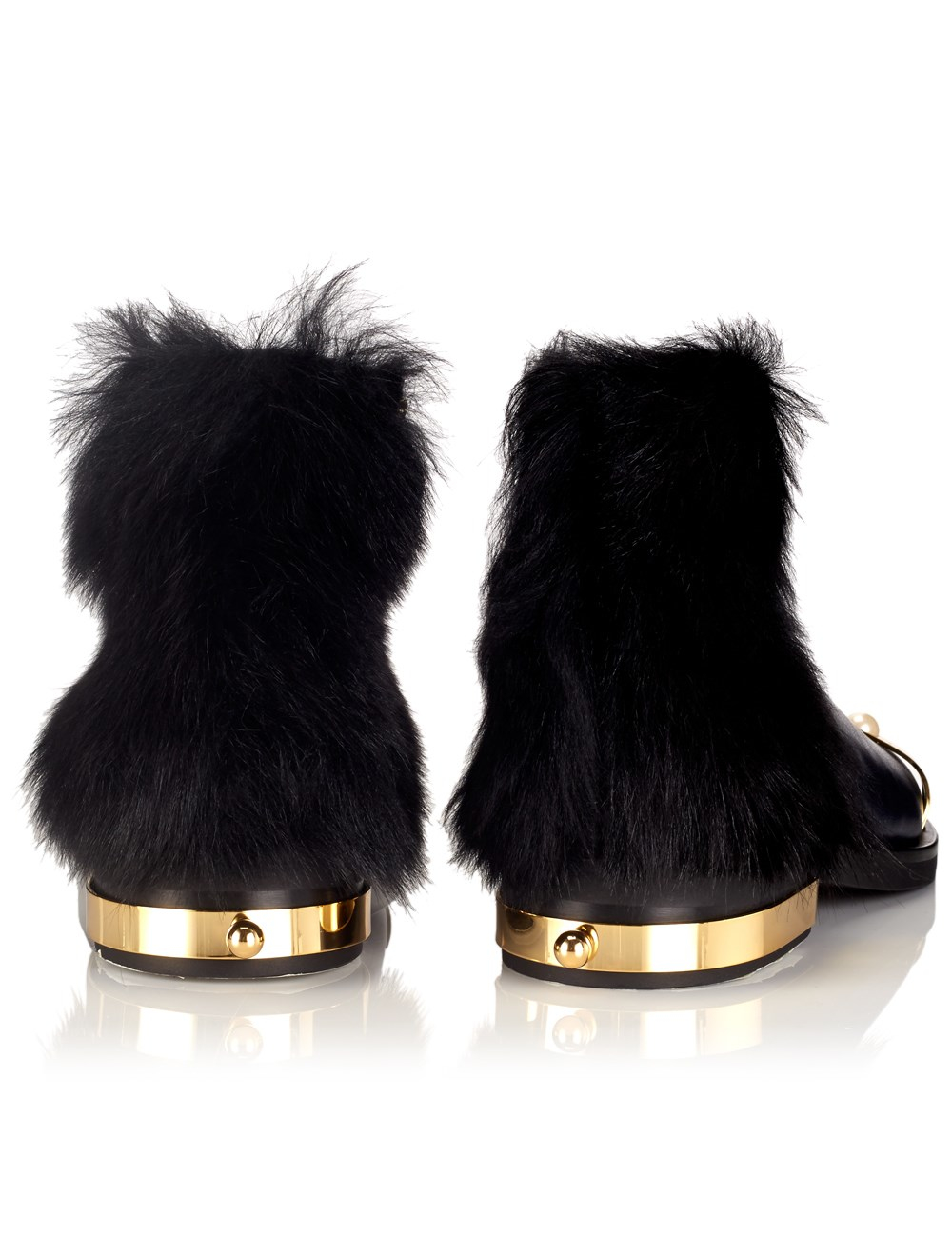 navy blue boots with fur