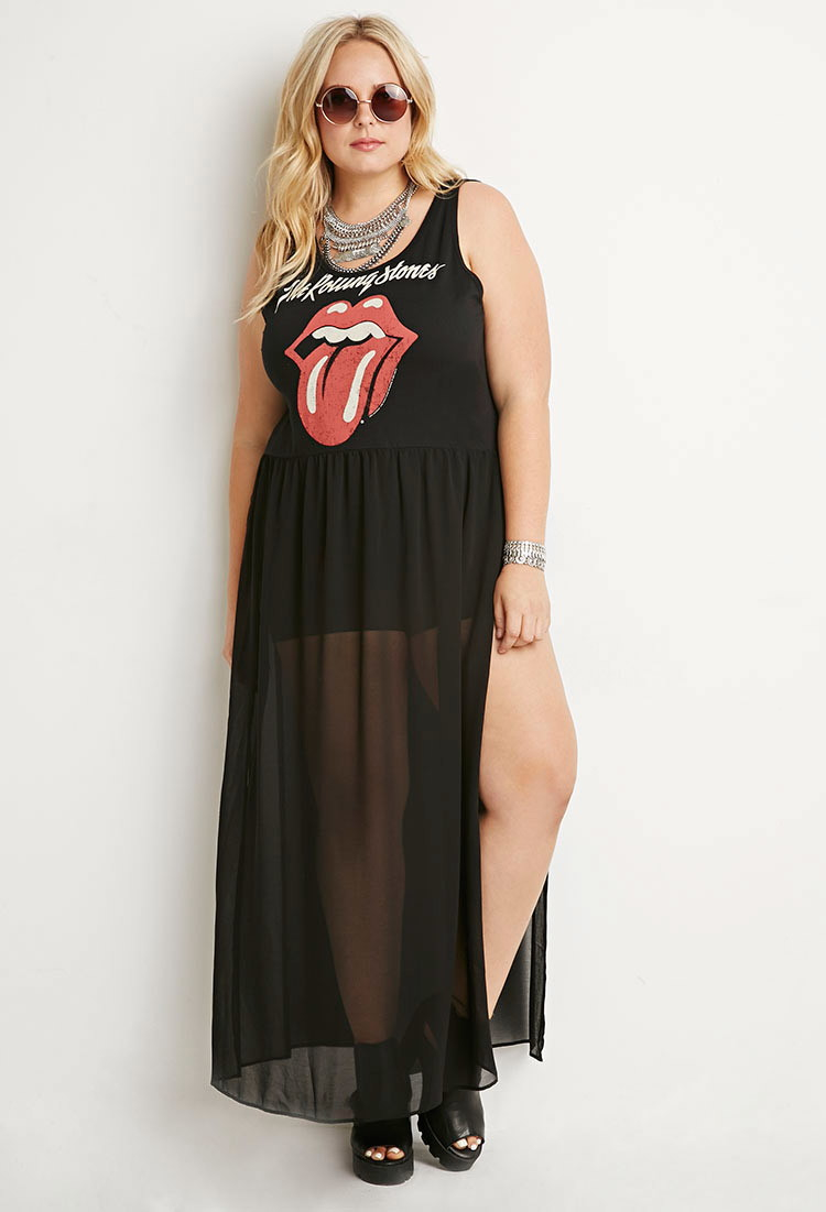 Forever 21 Rolling Stones Maxi Dress in Black/Red (Black) | Lyst