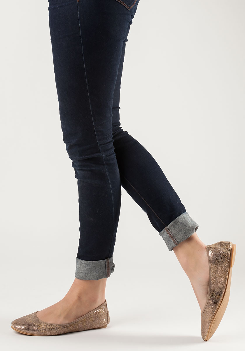 stuart weitzman leather ballet flats