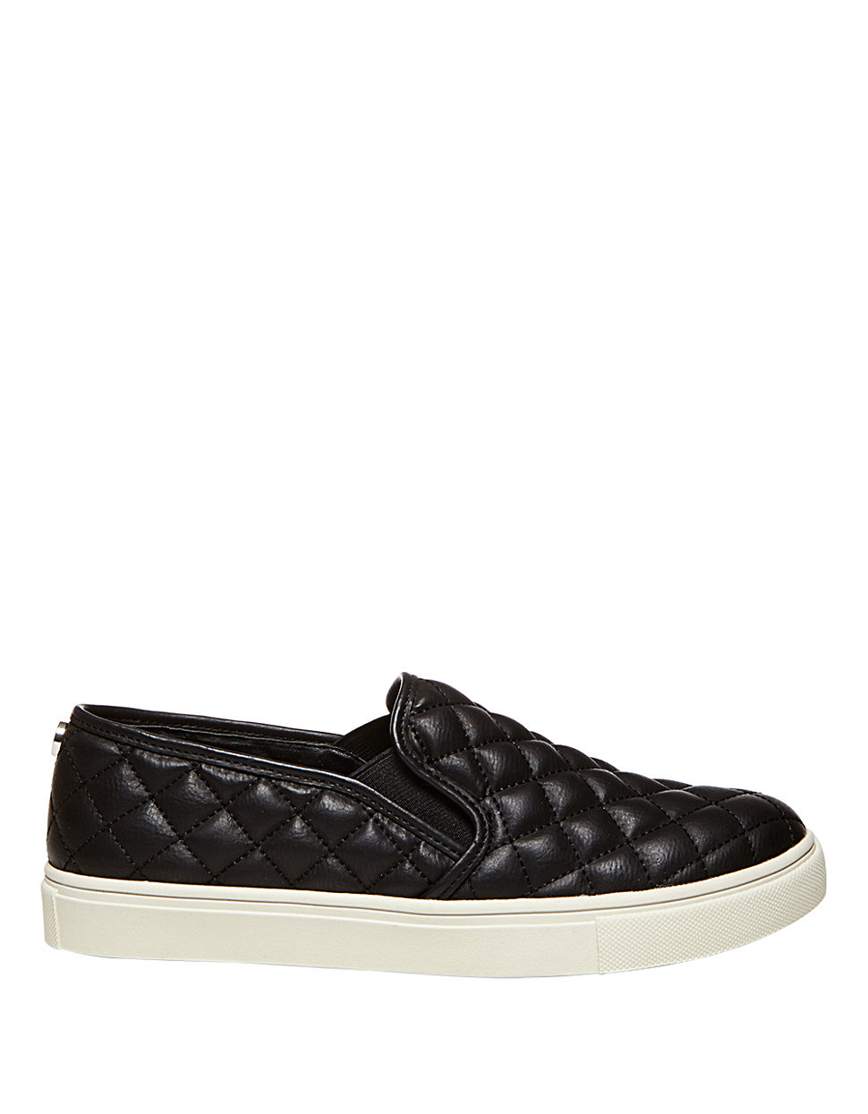 Steve madden Ecentrcq Quilted Faux Leather Slip-ons in Black | Lyst