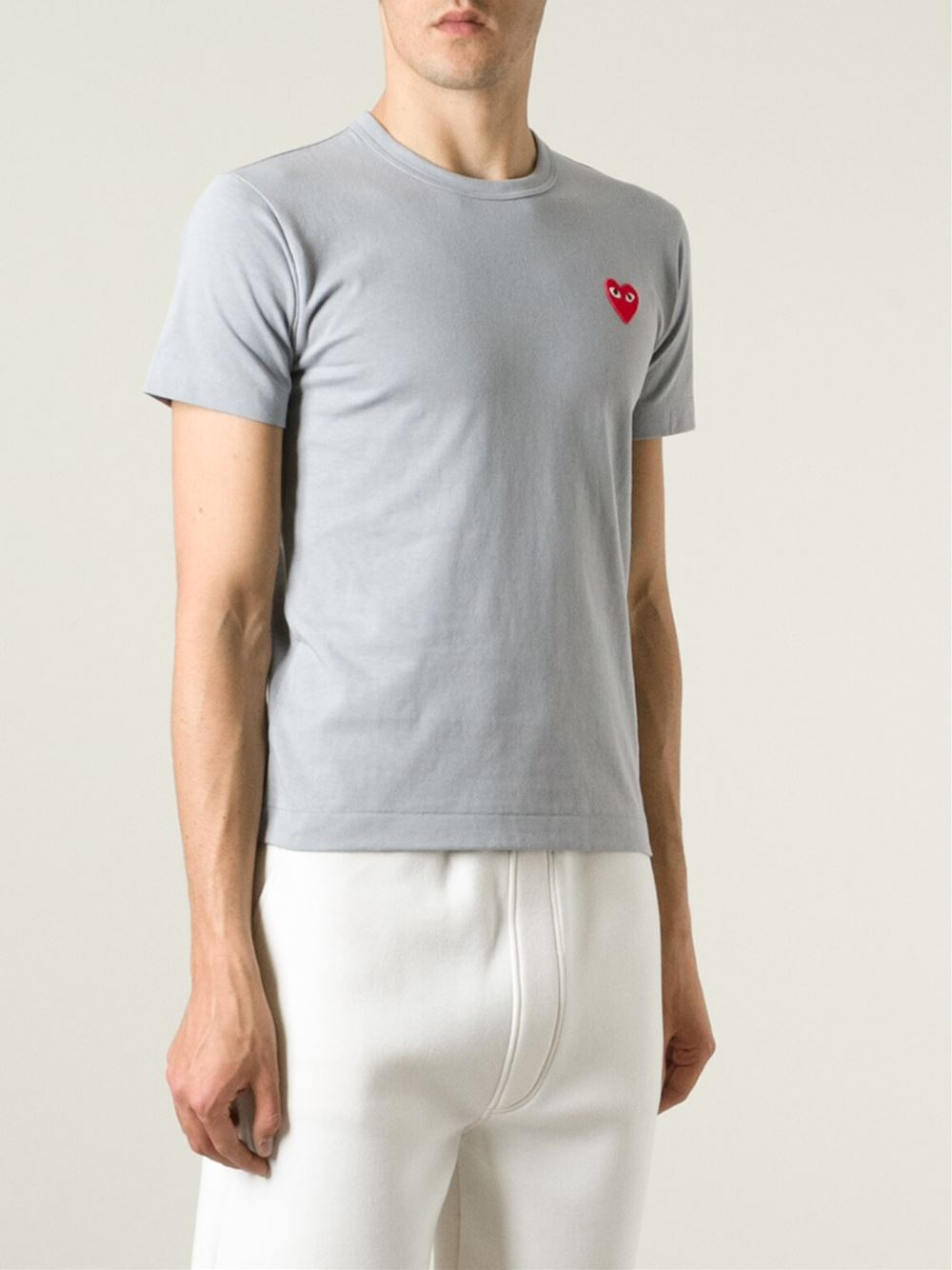 Play Comme Des Garçons Embroidered Heart T-Shirt in Gray for Men (grey ...