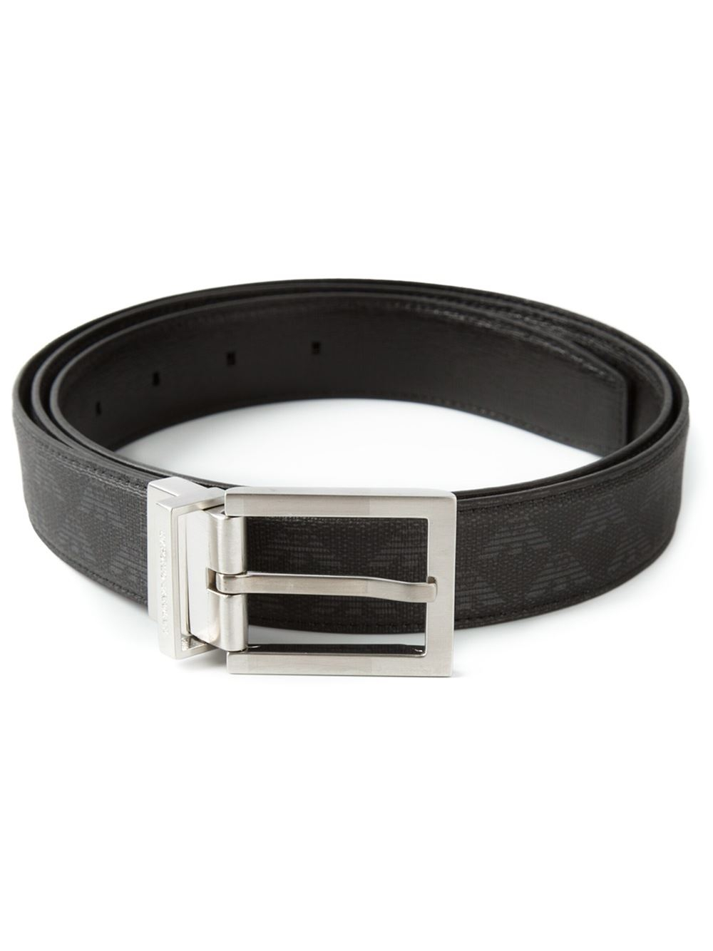 Emporio Armani Logo Print Belt in Black for Men | Lyst