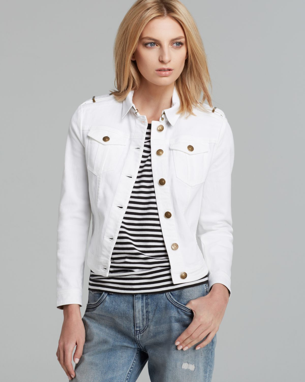 white jean jacket women