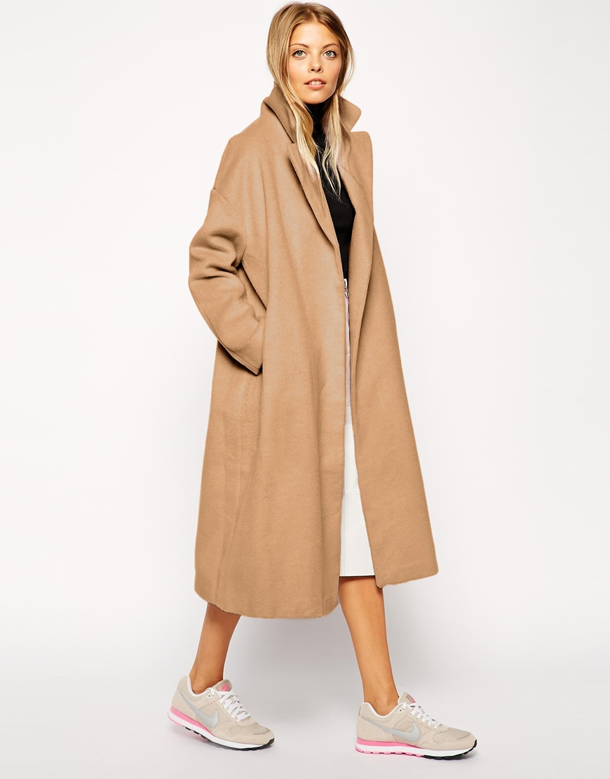 ASOS Coat In Relaxed Oversized Fit in Camel (Natural) - Lyst