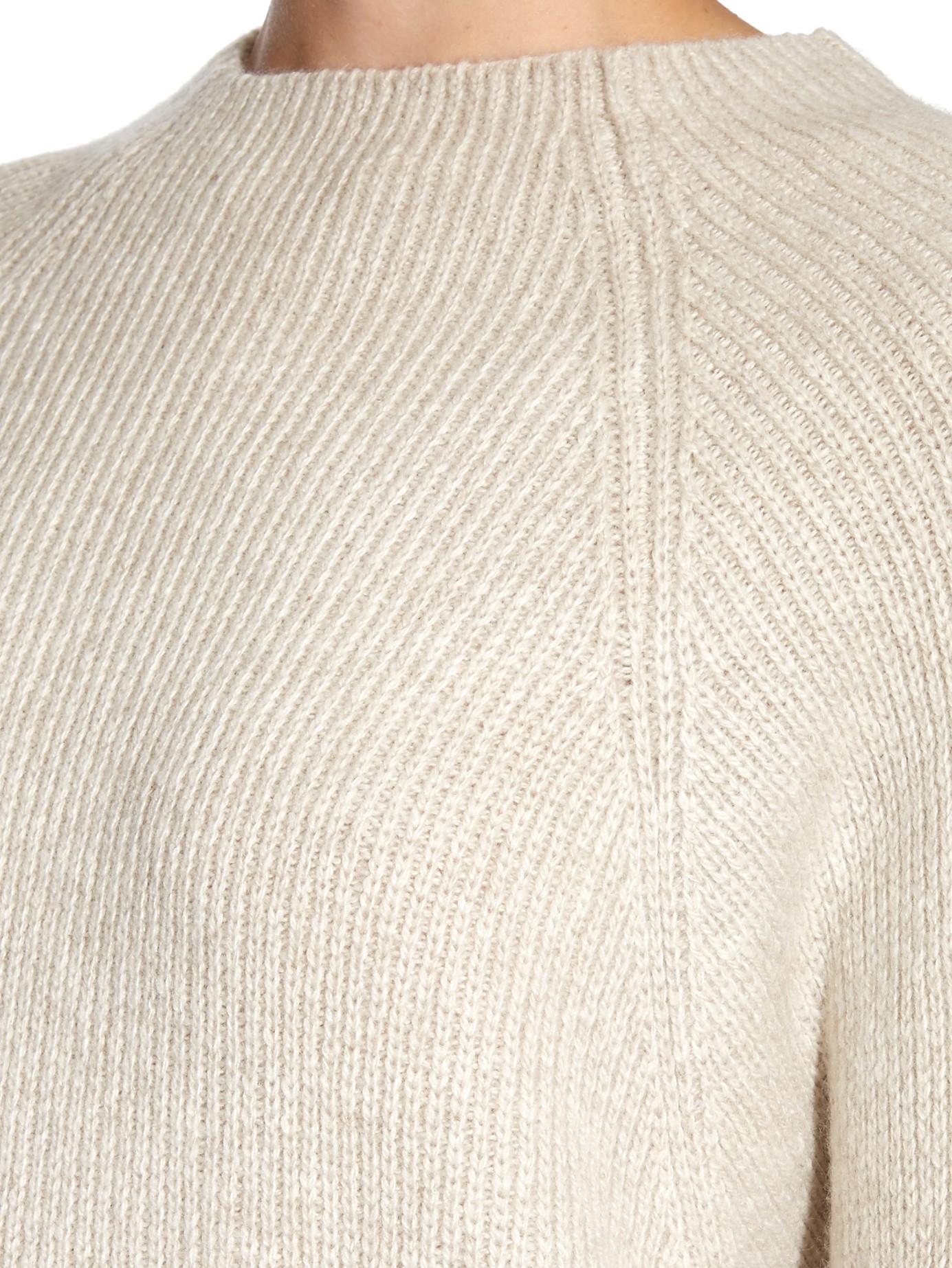 The Row Kandel Cashmere Ribbed-knit Sweater in Beige (Natural) - Lyst