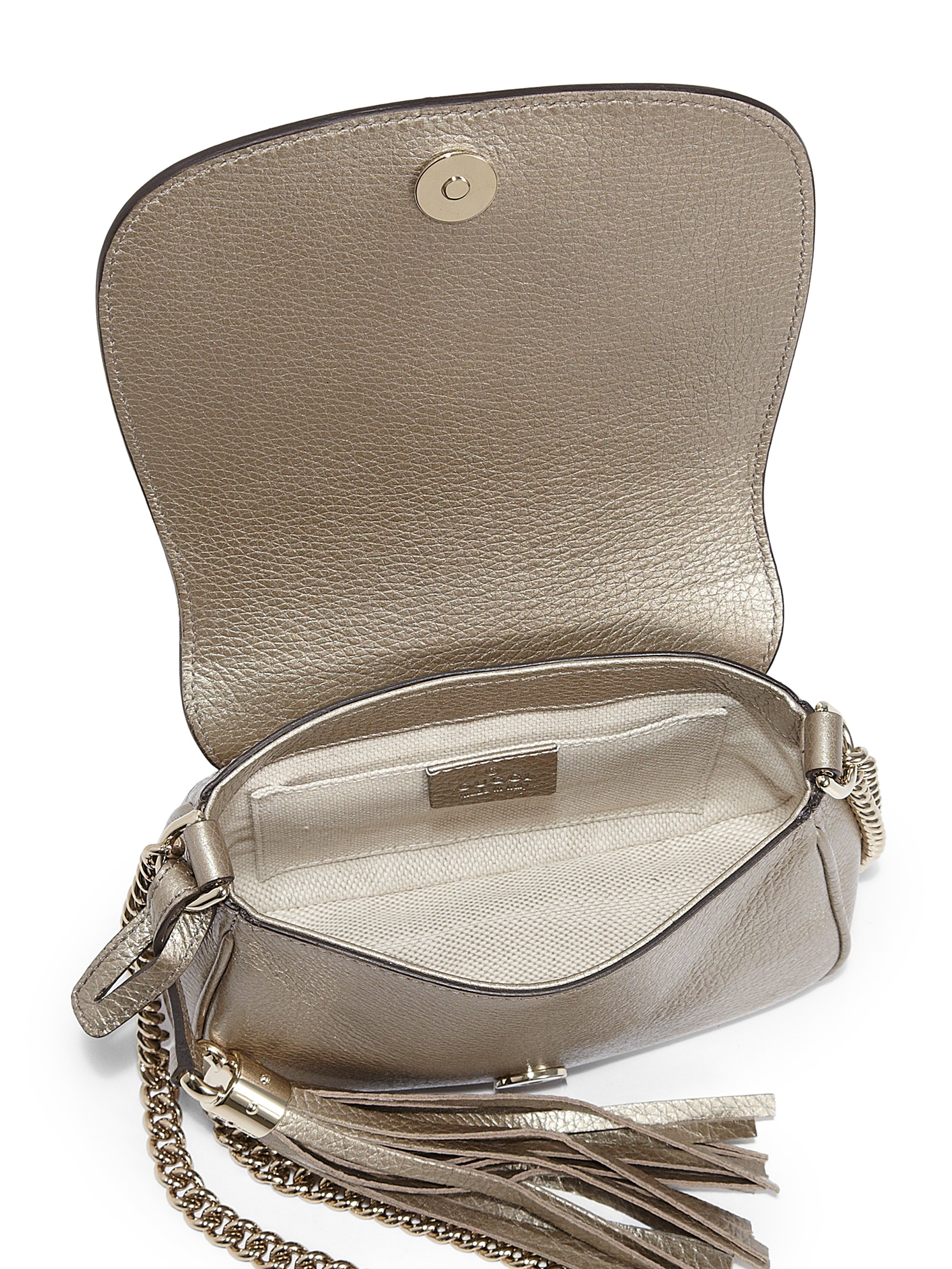 Gucci Soho Metallic Leather Shoulder Bag - Lyst