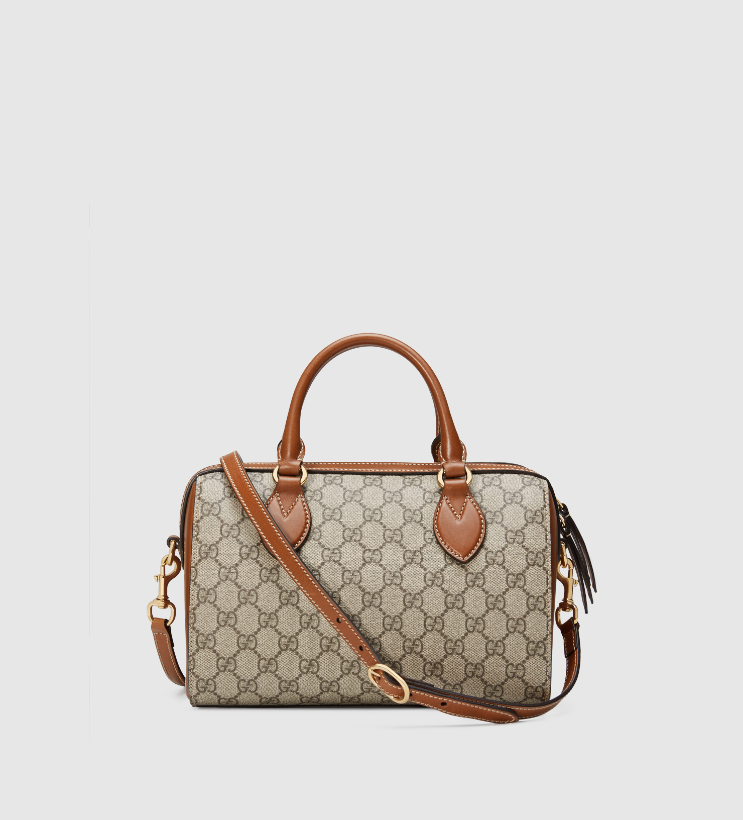 Gucci Canvas Gg Supreme Top Handle Bag in Brown - Lyst