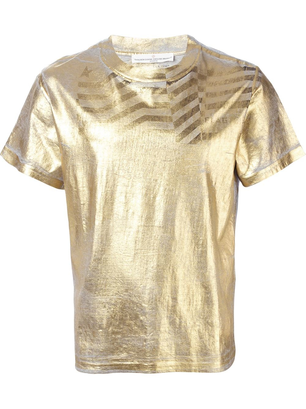 Golden goose deluxe brand Metallic T-Shirt in Gold for Men (metallic