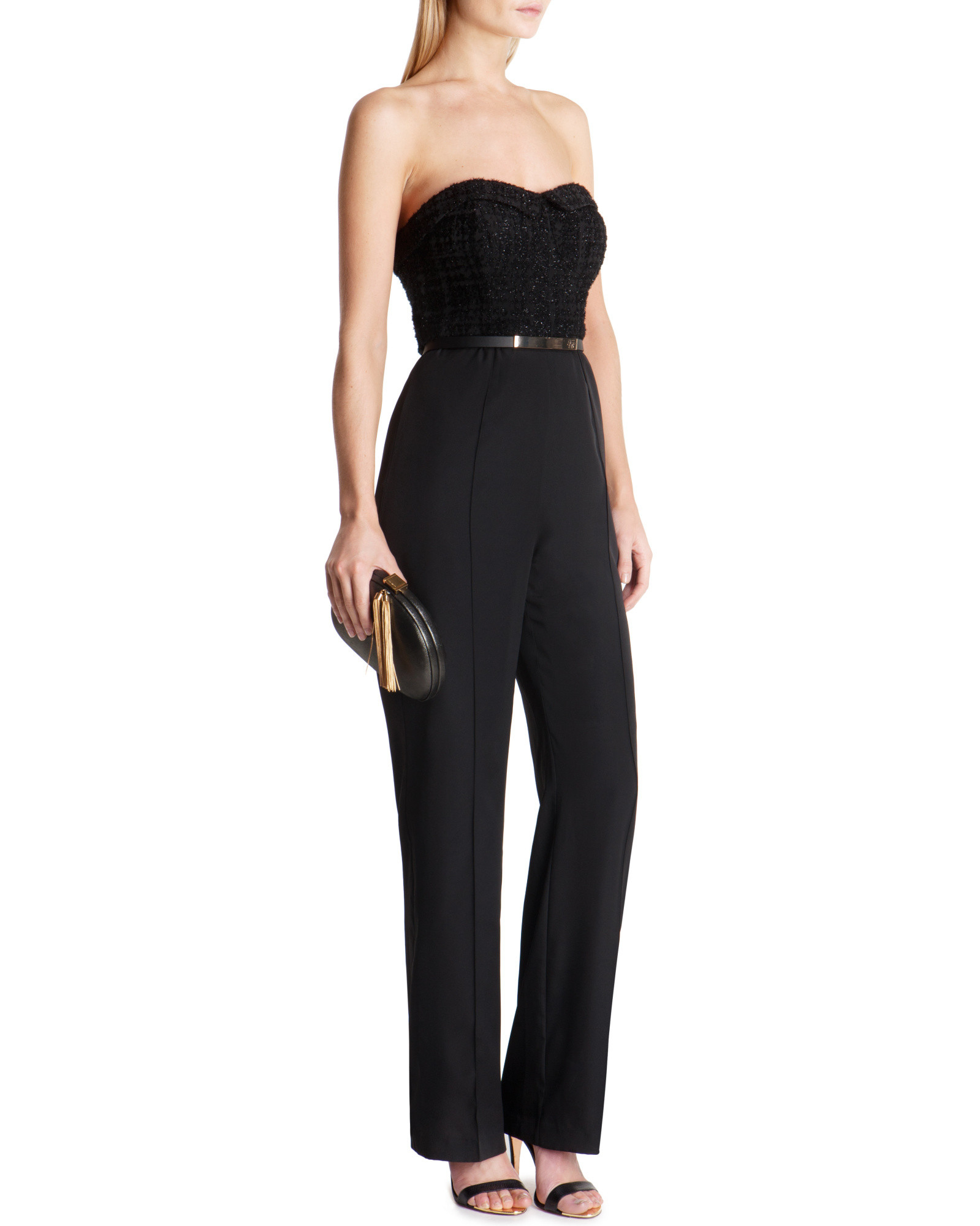 black bustier jumpsuit