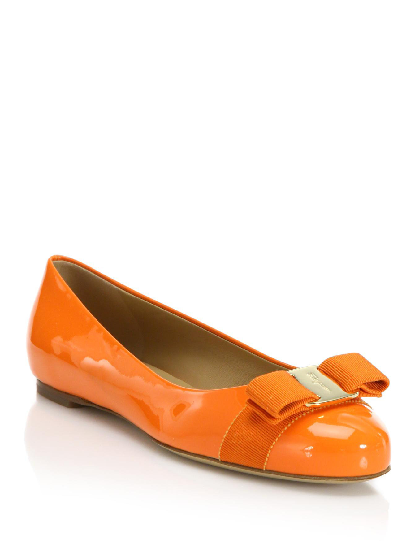 orange ballet flats
