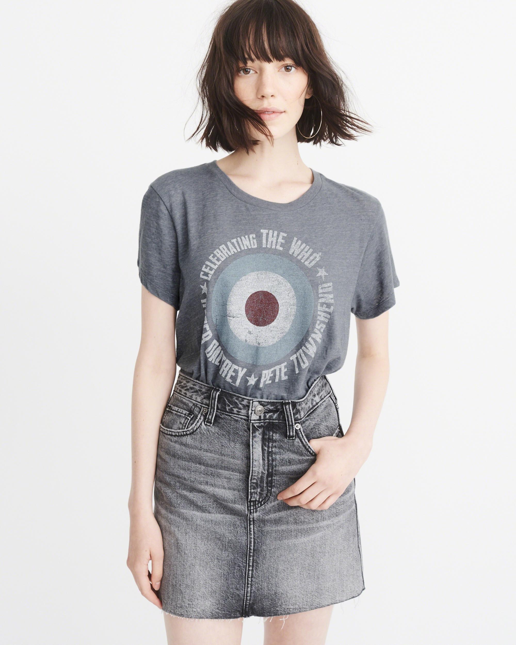 Abercrombie & fitch Graphic Band Tee in Blue | Lyst