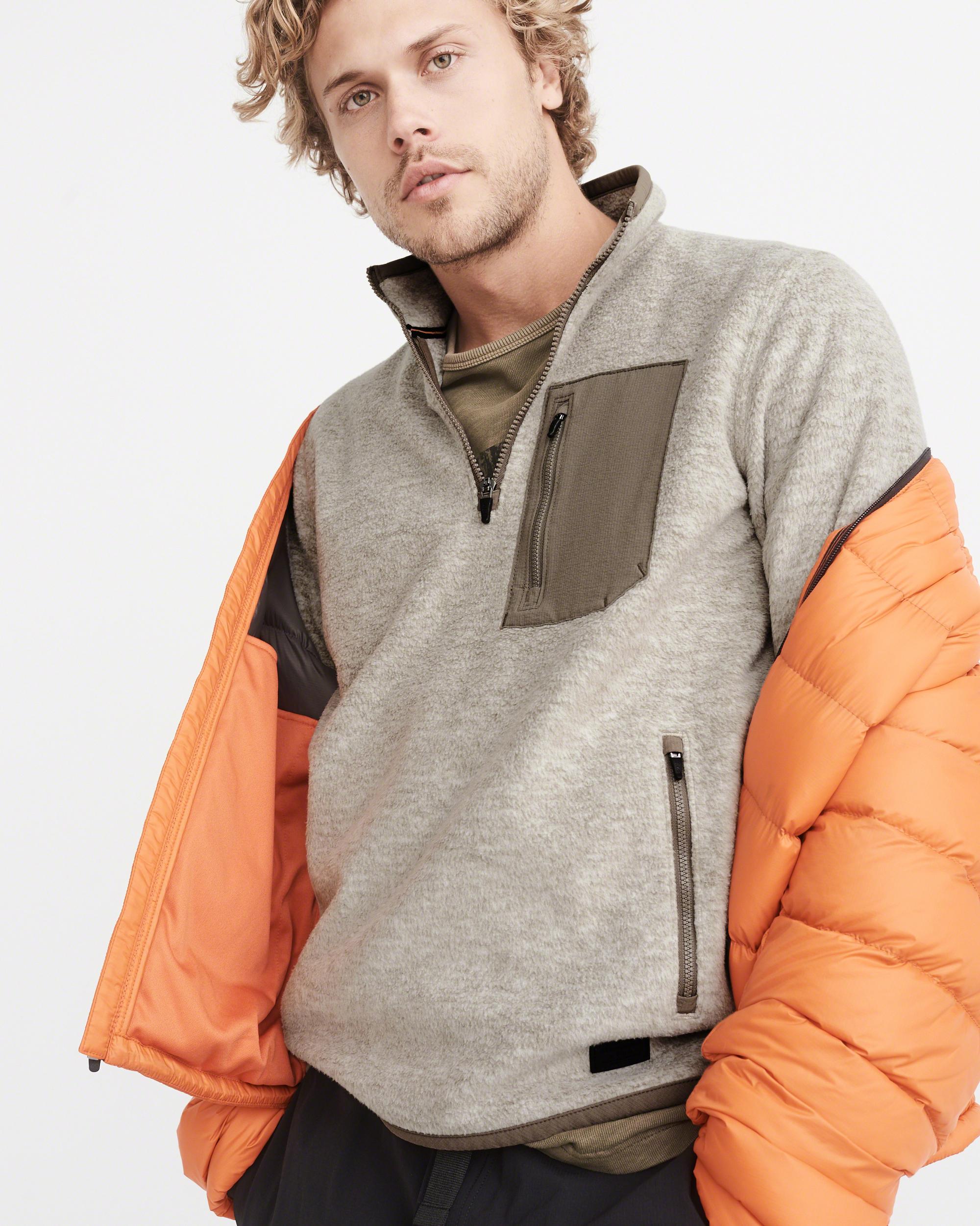 Lyst Abercrombie & Fitch Halfzip Fleece Pullover Exchange Color