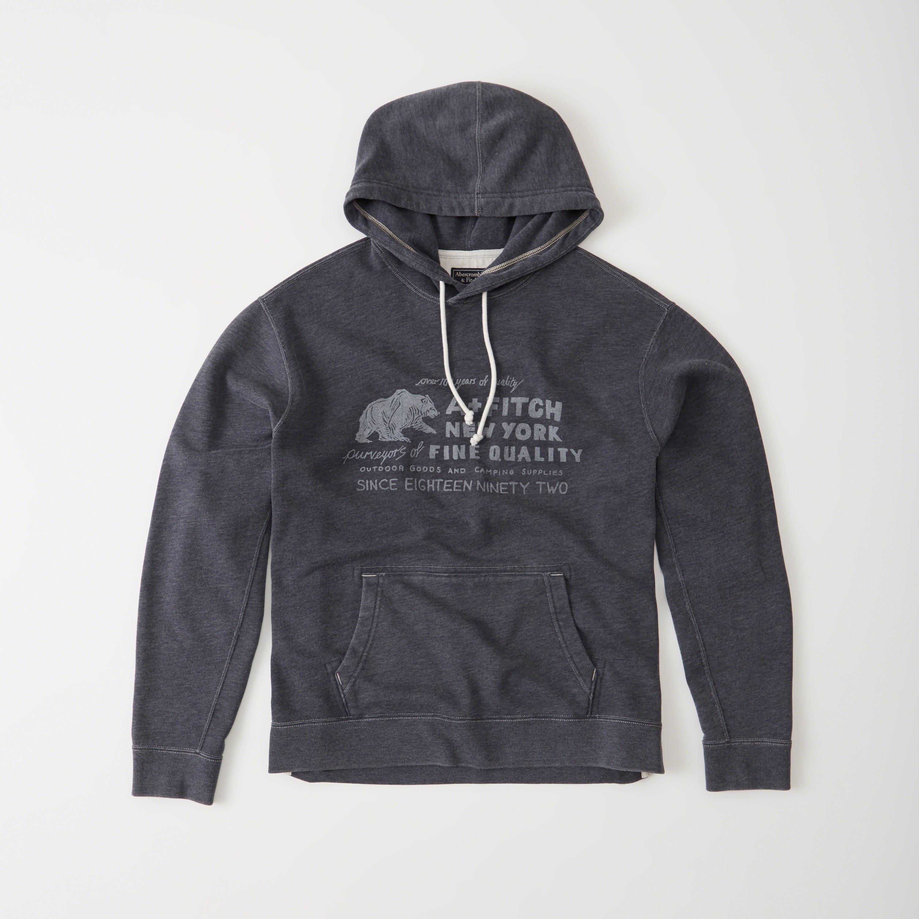 Lyst Abercrombie & Fitch Burnout Logo Hoodie in Blue for Men