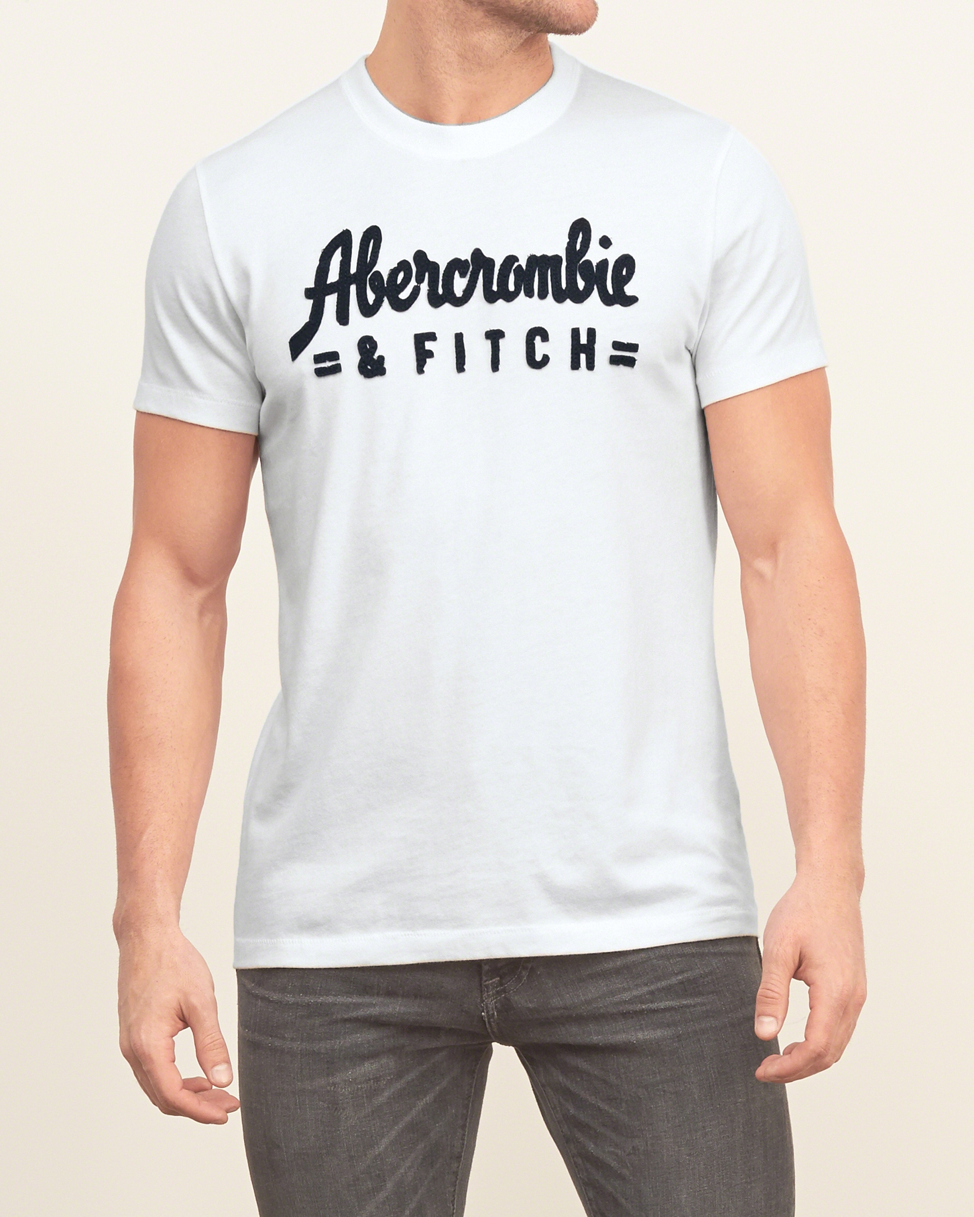 Abercrombie & fitch Applique Logo Graphic Tee in White for Men | Lyst