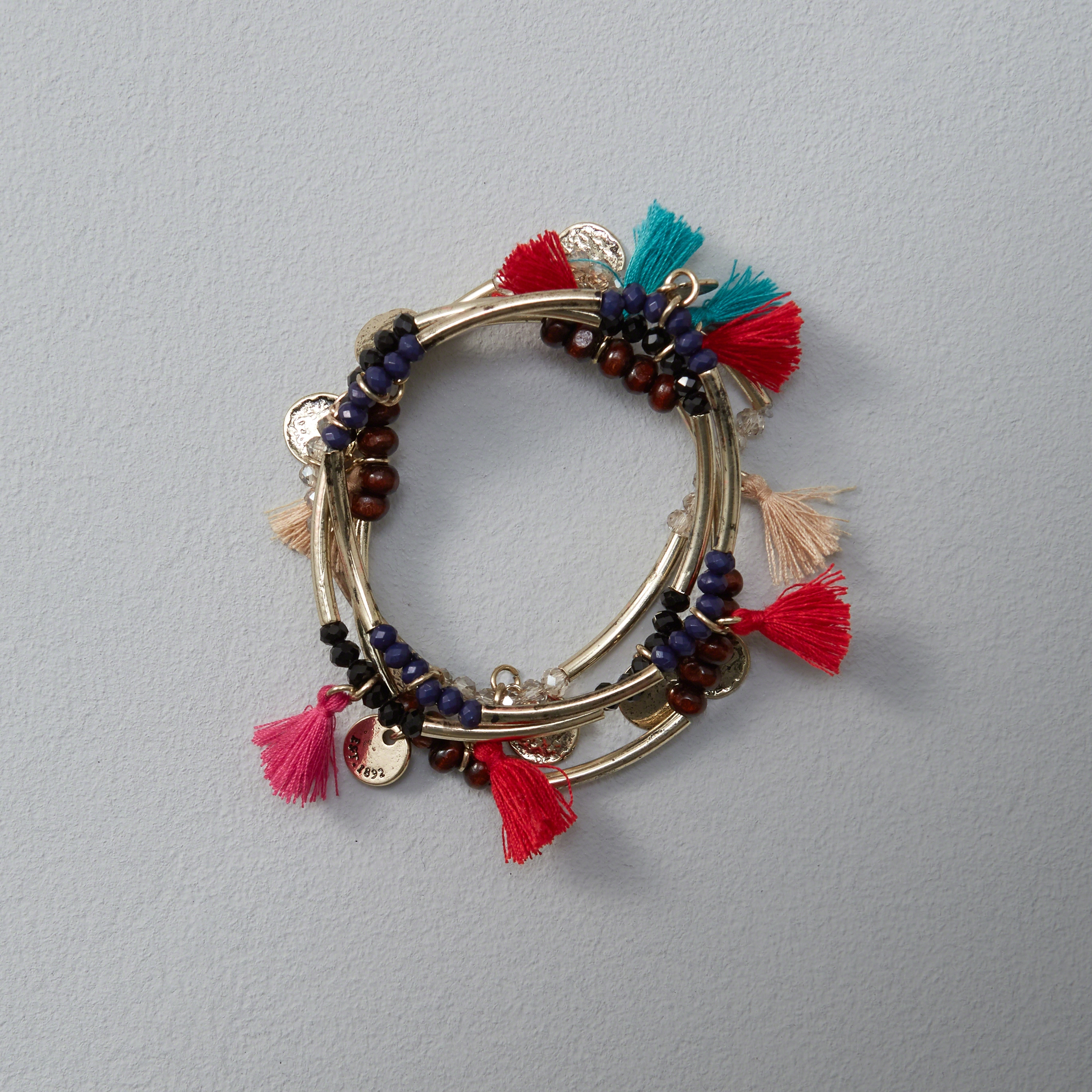 Abercrombie & fitch Tassel Stretch Bracelet Set Lyst