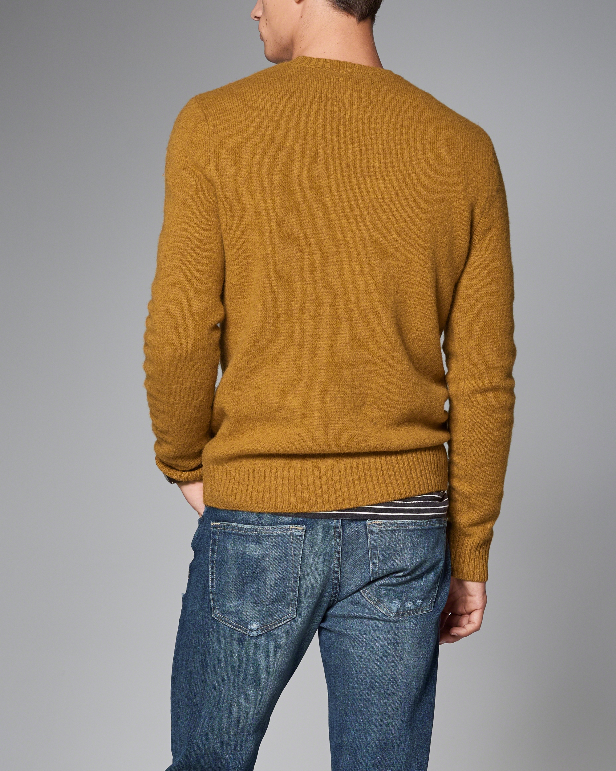 Lyst - Abercrombie & Fitch Wool Crew Sweater in Green for Men