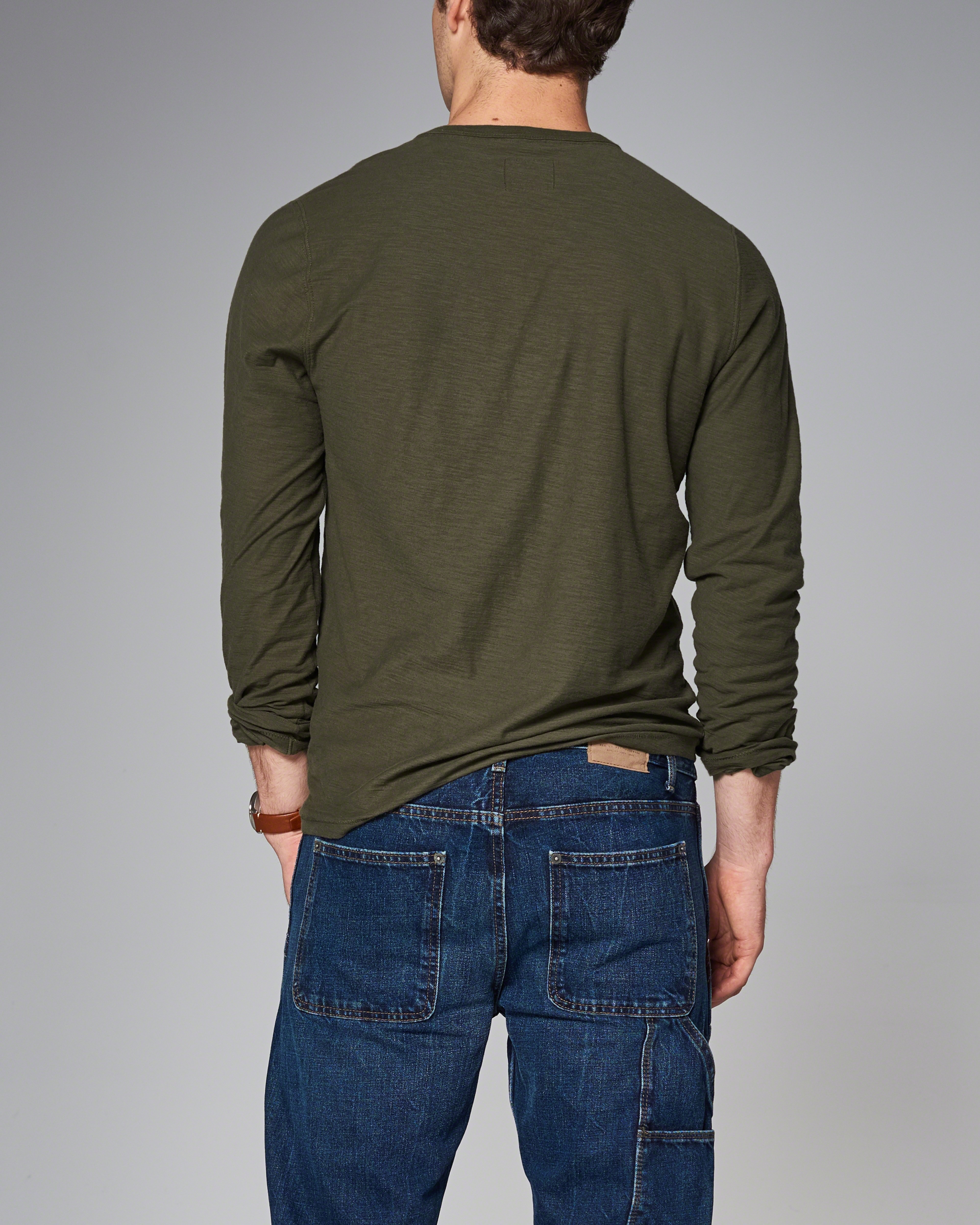 Lyst Abercrombie & Fitch Longsleeve Henley in Green for Men