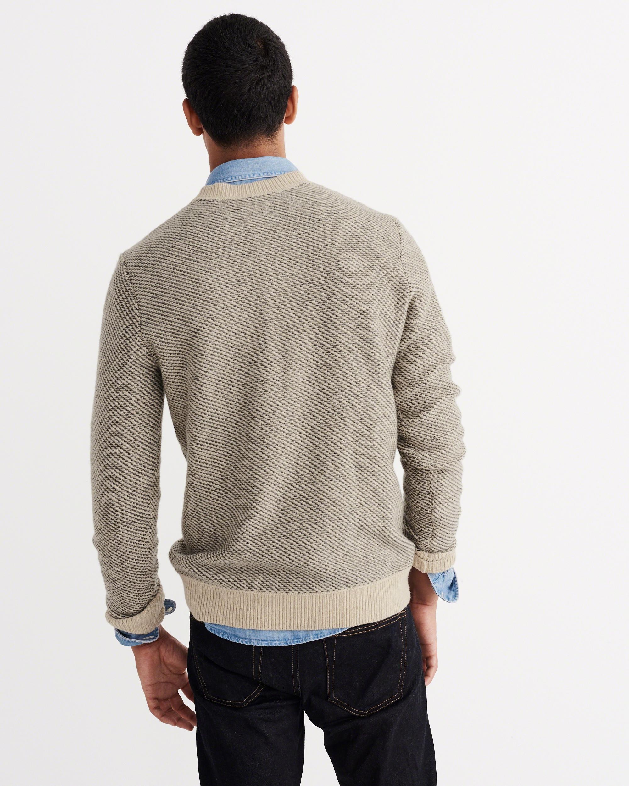 Lyst Abercrombie & fitch Woolblend Birdseye Knit Sweater for Men