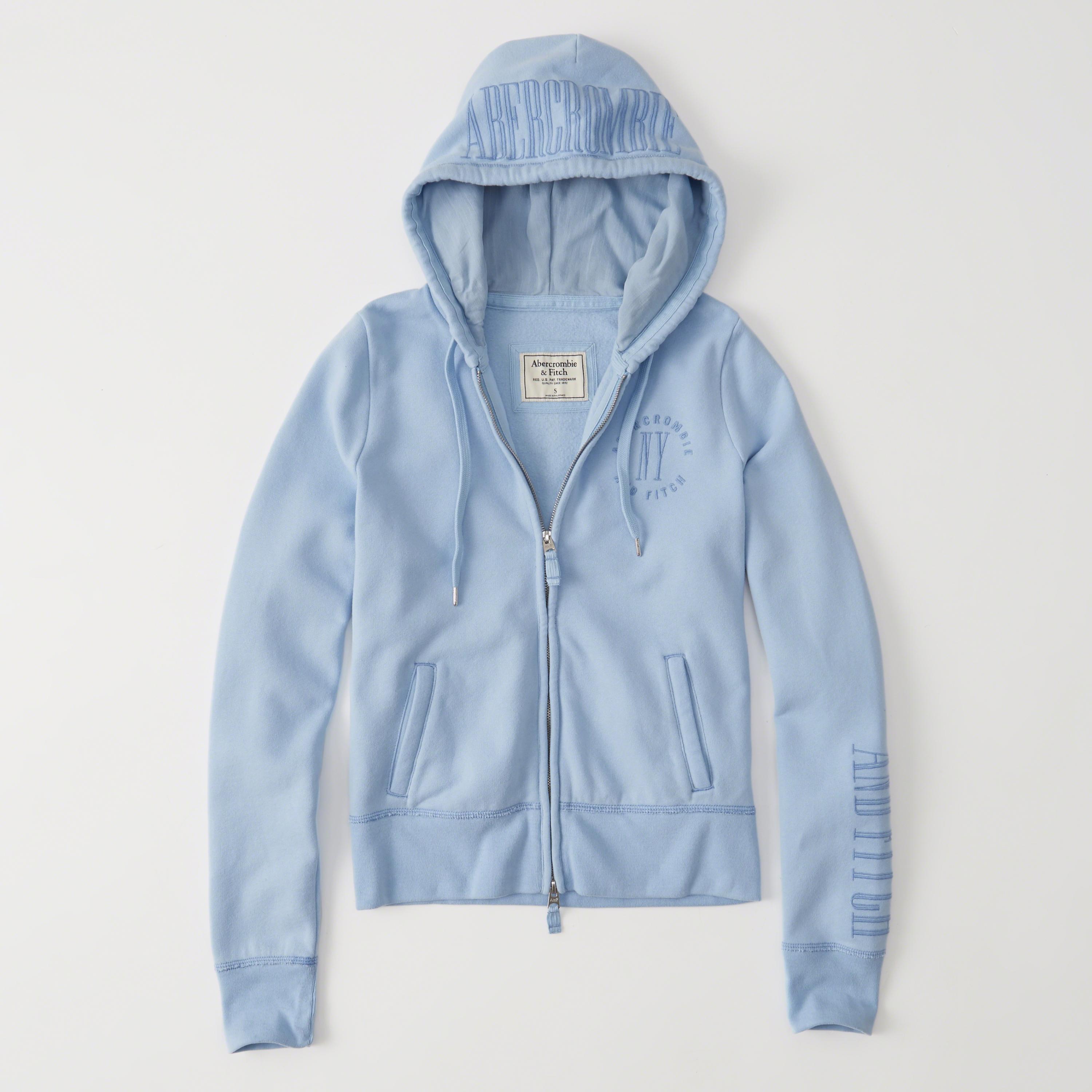 Abercrombie & fitch Full-zip Fleece Hoodie in Blue - Save 61% | Lyst