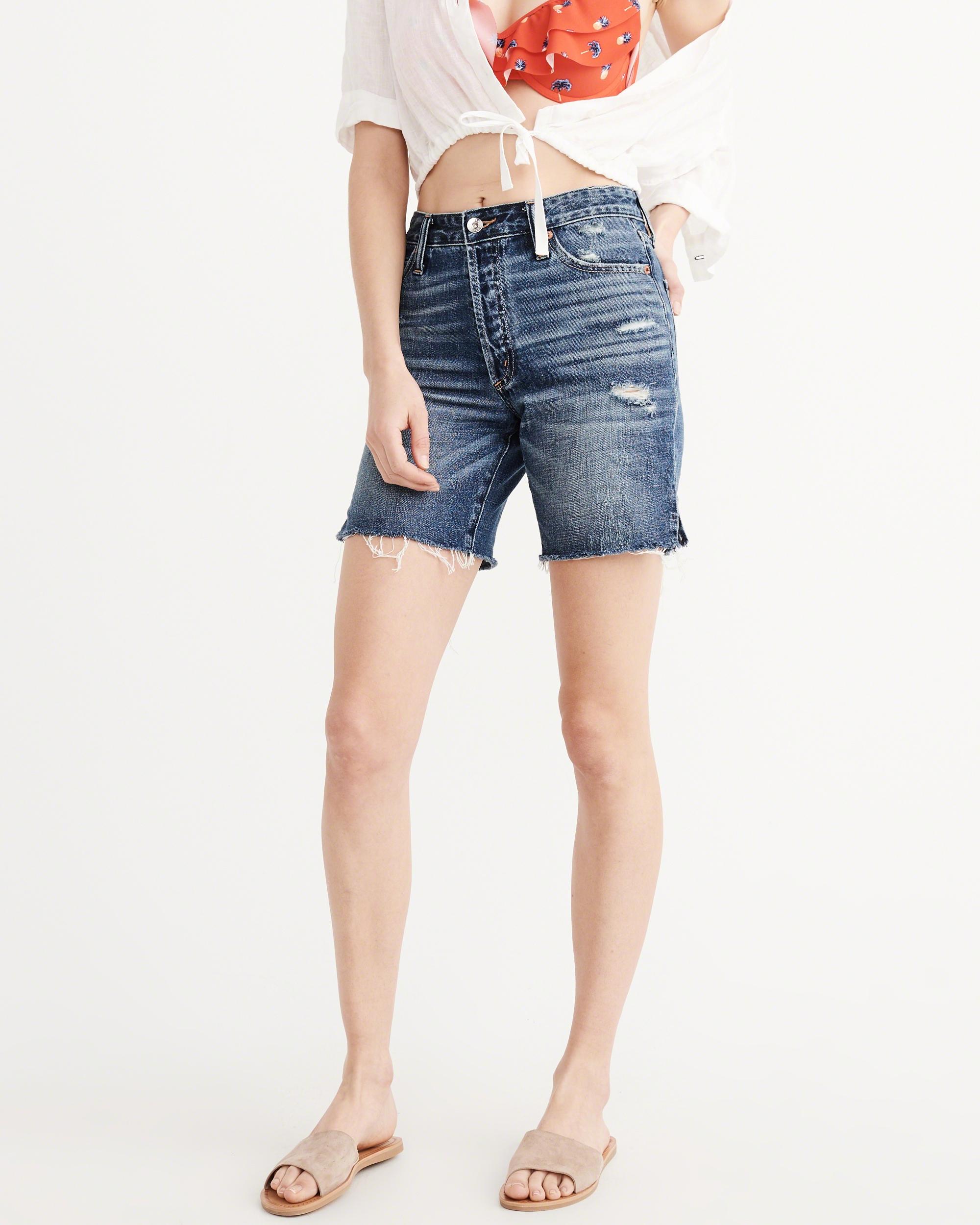 Lyst Abercrombie & Fitch Denim Boyshorts in Blue
