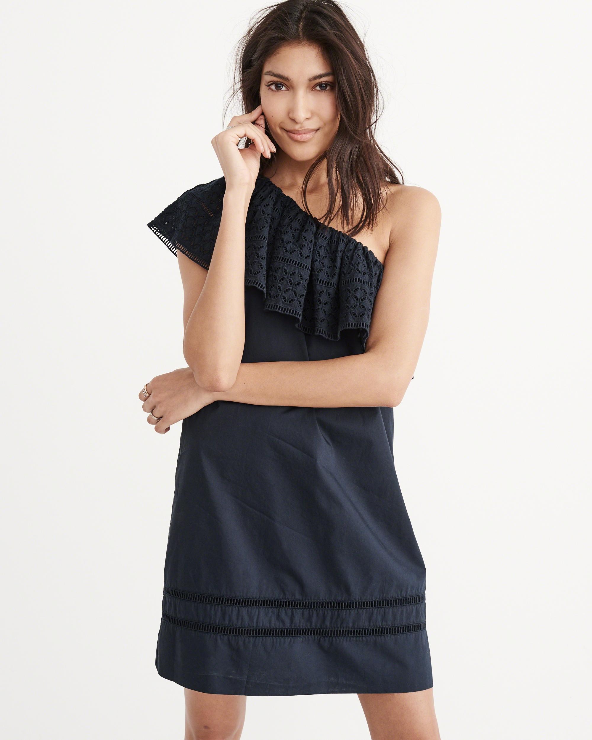 Lyst Abercrombie & Fitch Oneshoulder Shift Dress in Blue