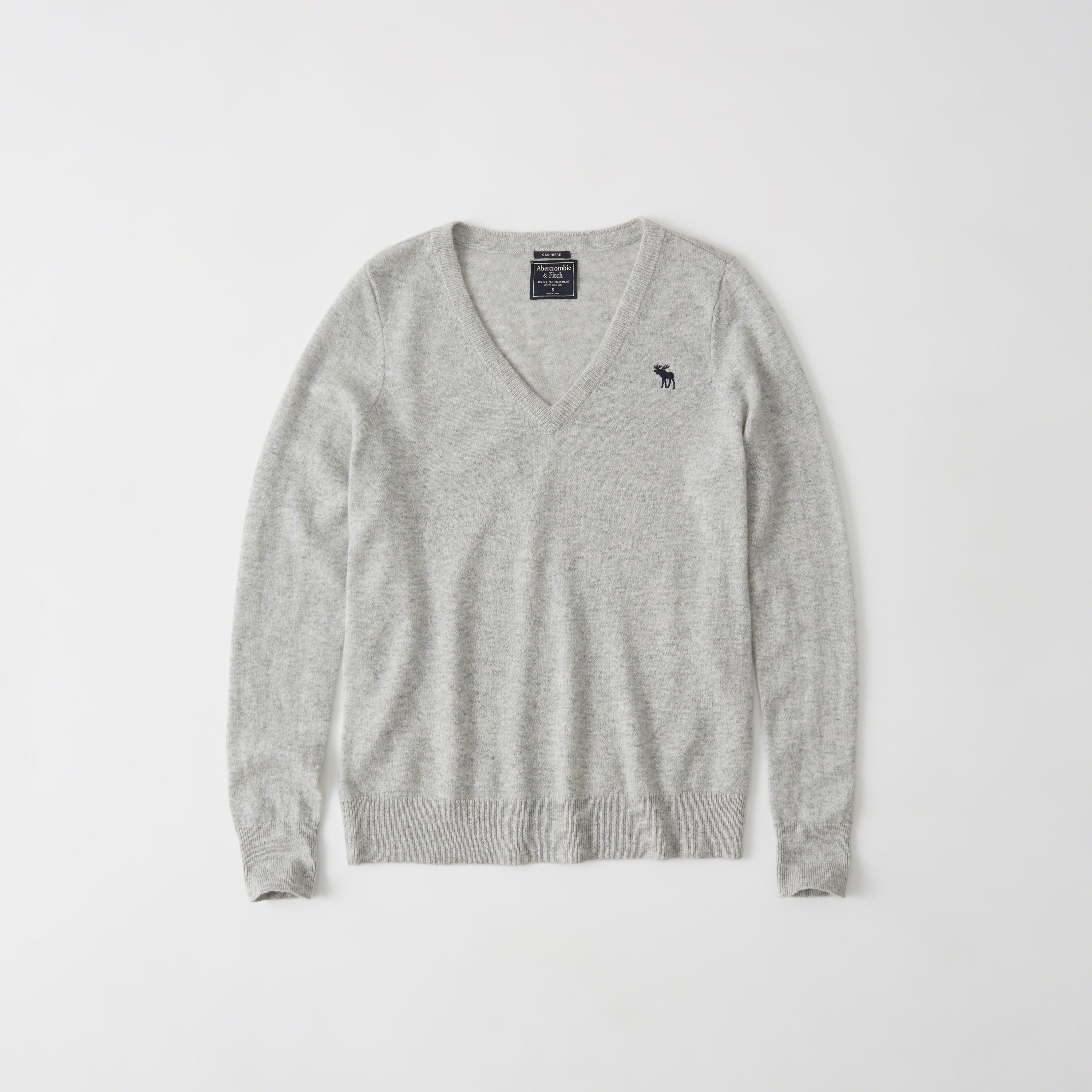 Lyst - Abercrombie & Fitch Cashmere Icon V-neck Sweater in Gray for Men