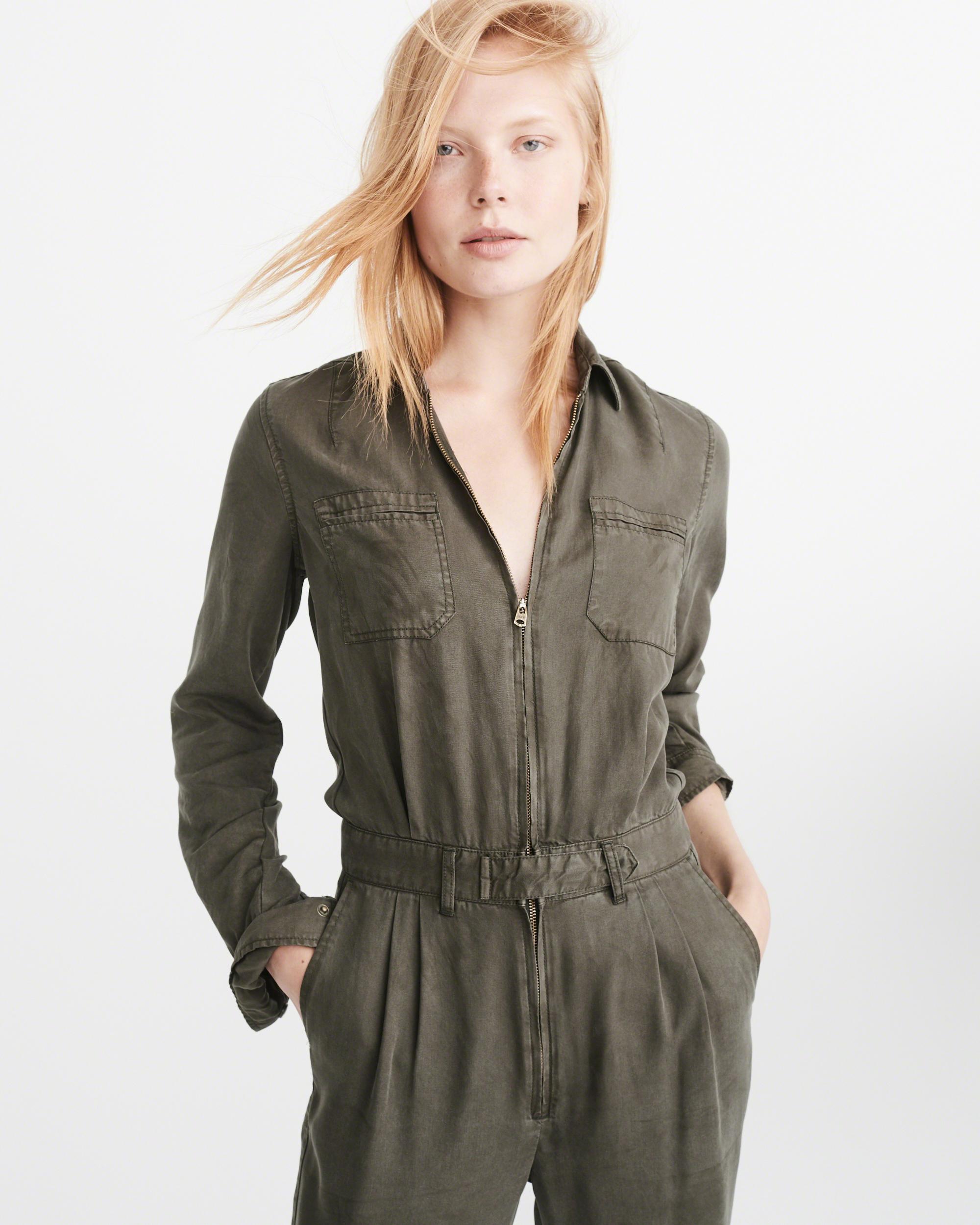 Lyst Abercrombie & Fitch Utility Jumpsuit in Green