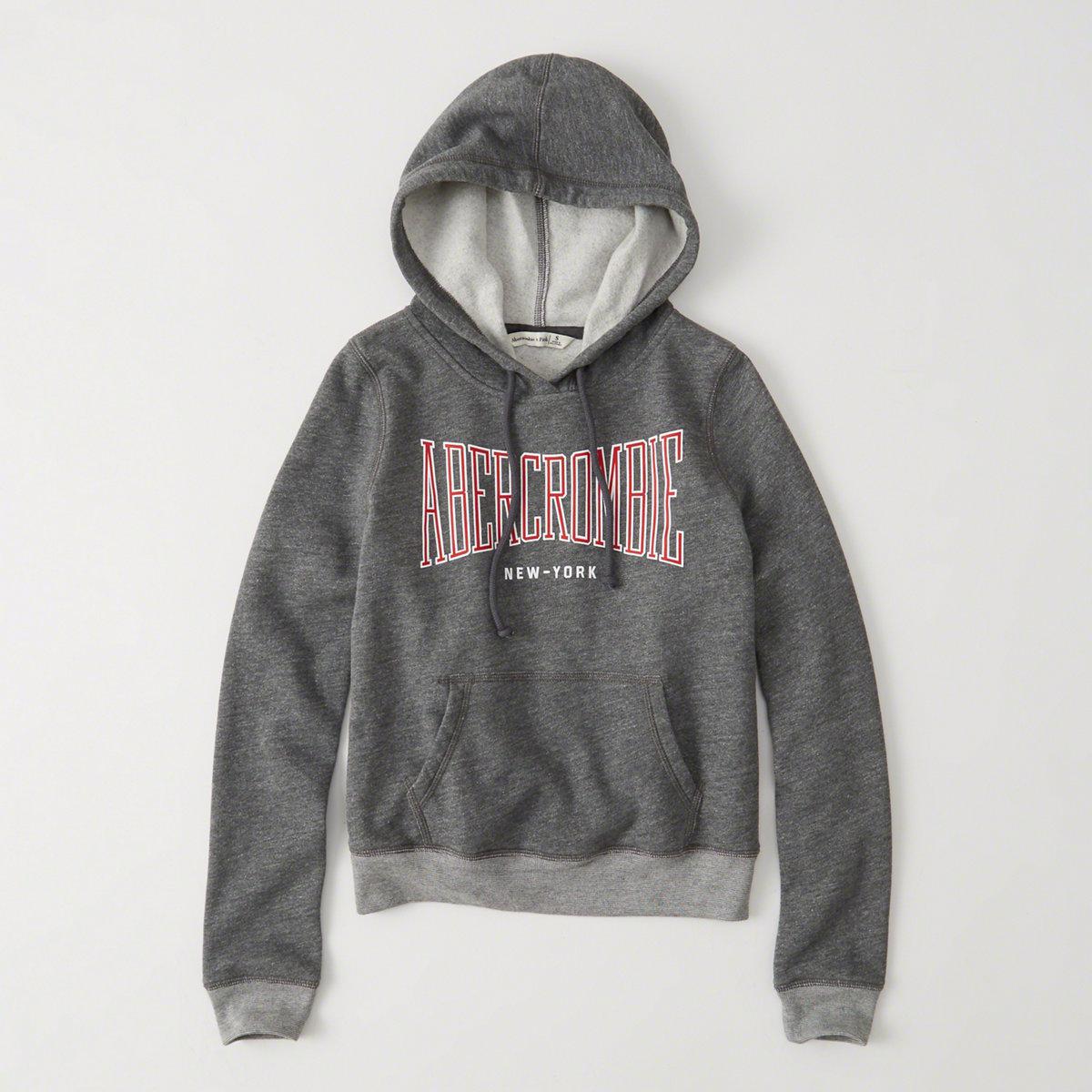 Lyst Abercrombie & fitch Logo Graphic Hoodie in Gray