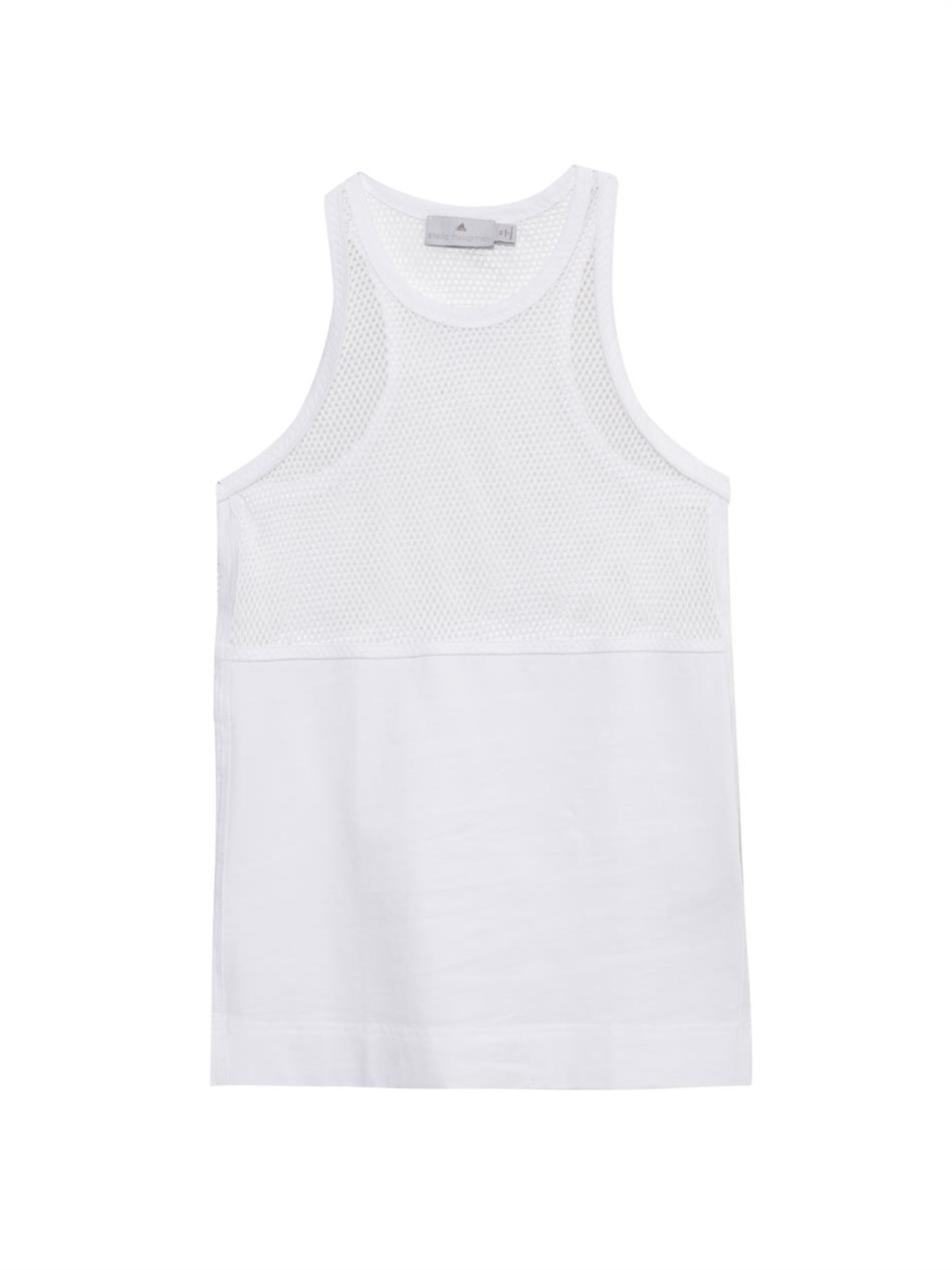 adidas By Stella McCartney Mesh-Panel Jersey Tank Top in White | Lyst