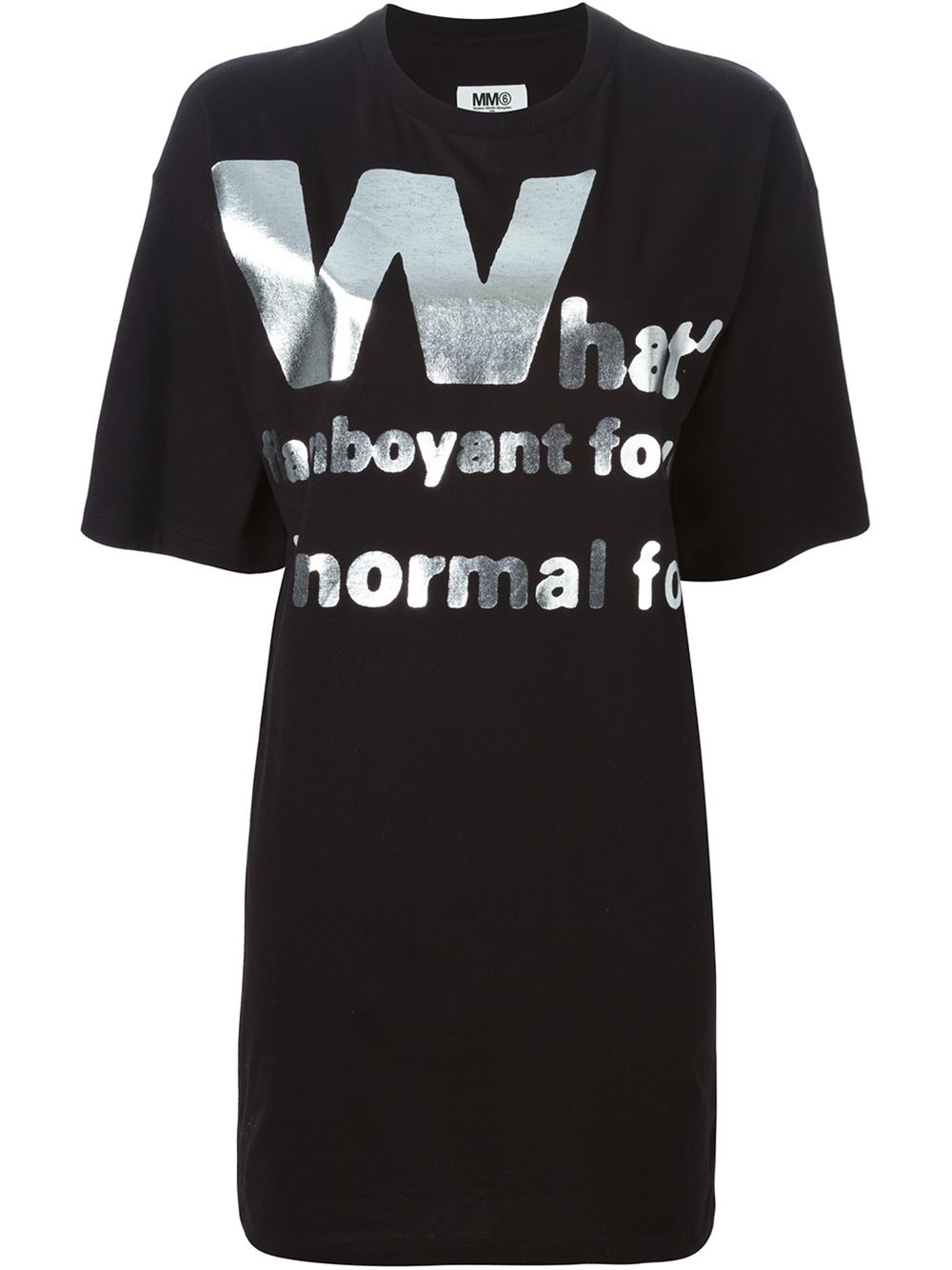 Mm6 by maison martin margiela Metallic Letter Appliqué T-shirt in Black ...