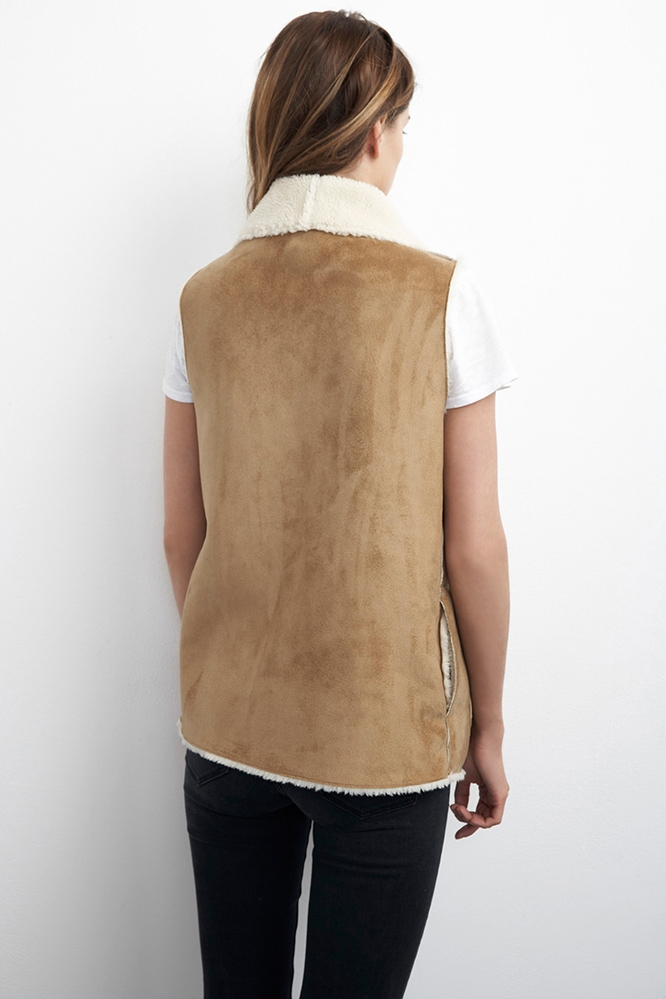 faux fur sherpa vest