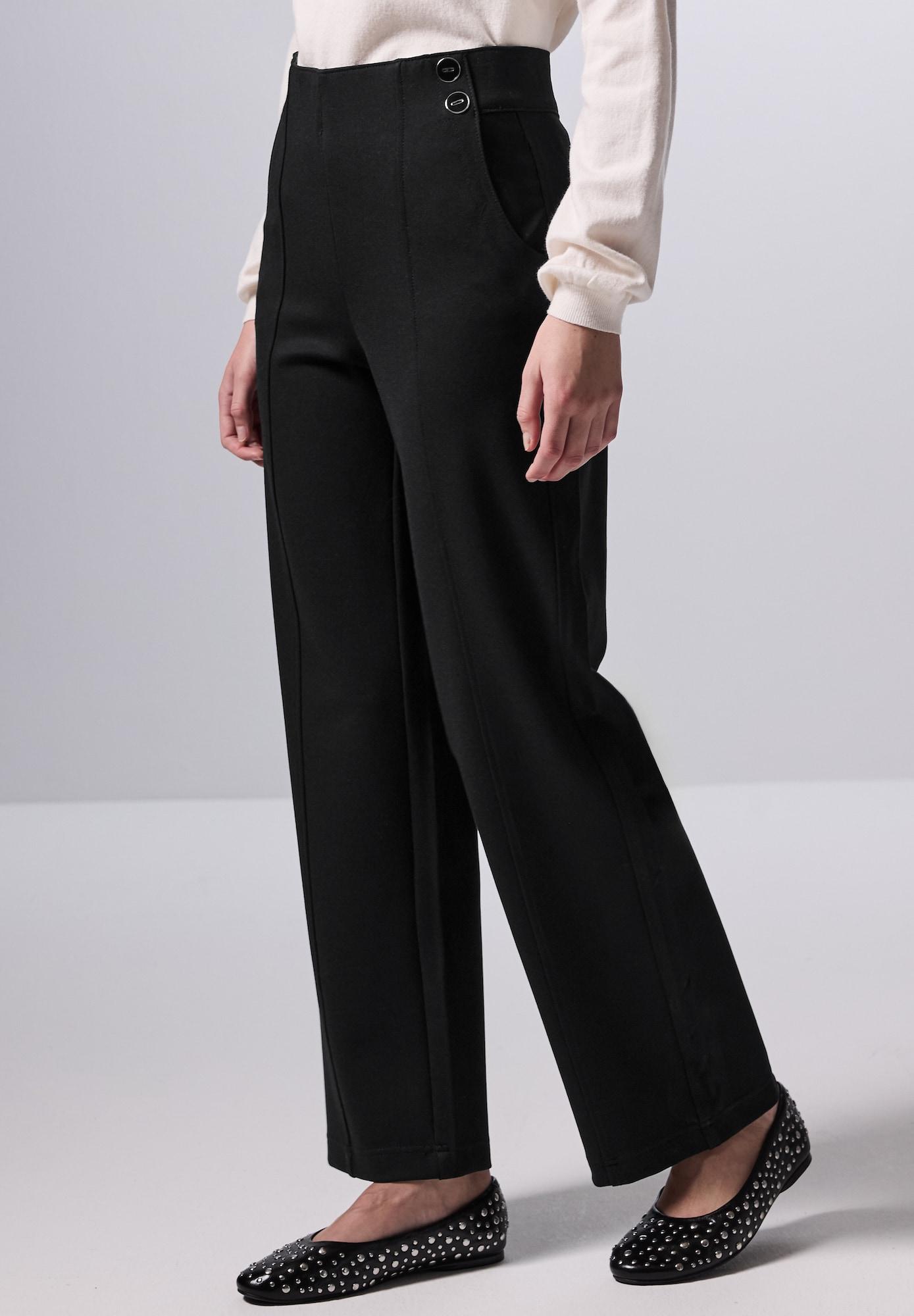 STREET-ONE Straight Leg Leinenhose Für Damen In Schwarz | STREET-ONE