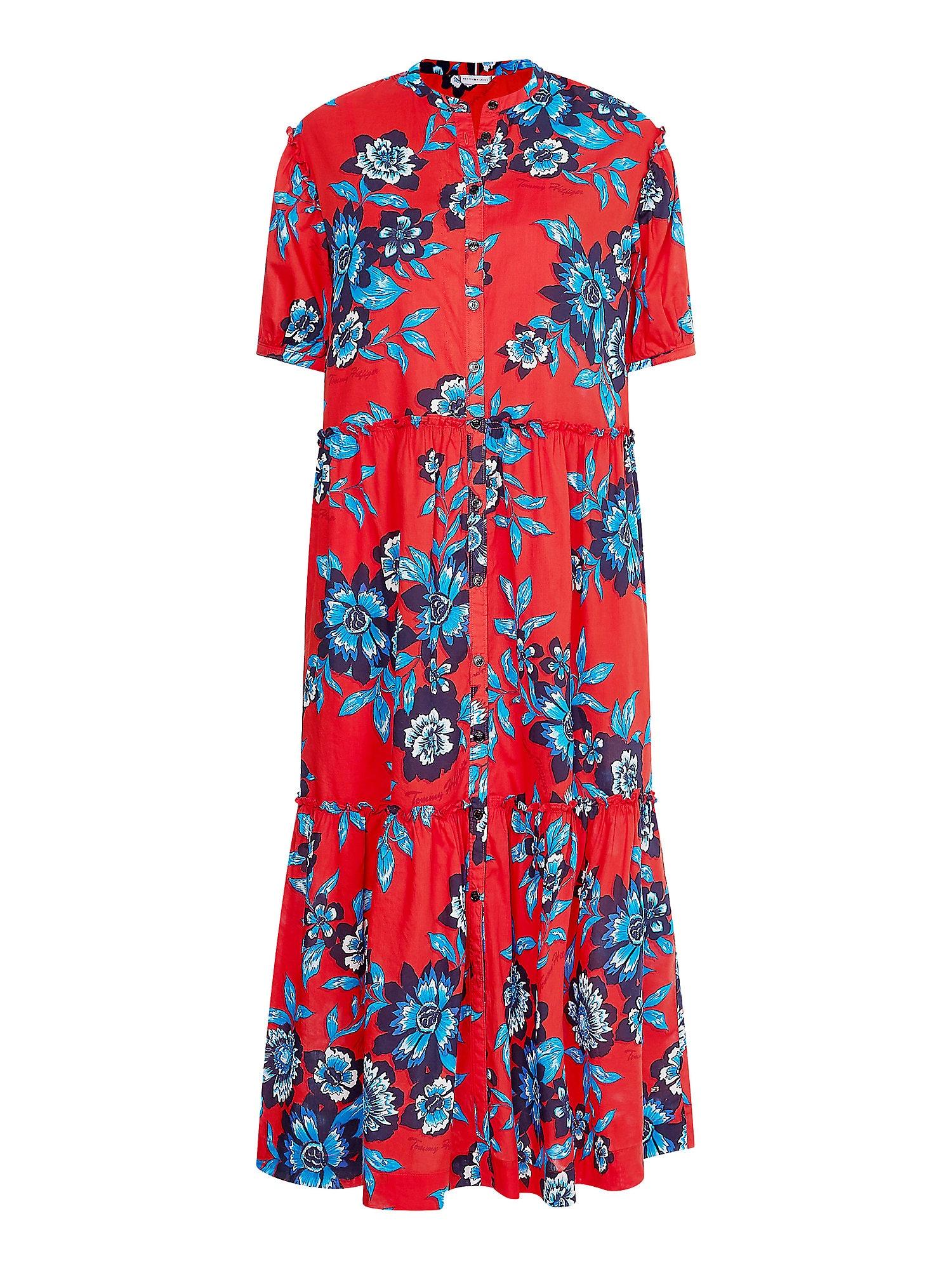 Tommy Hilfiger Relaxed Fit Maxi-Kleid mit Blumen-Print in Rot | Lyst DE