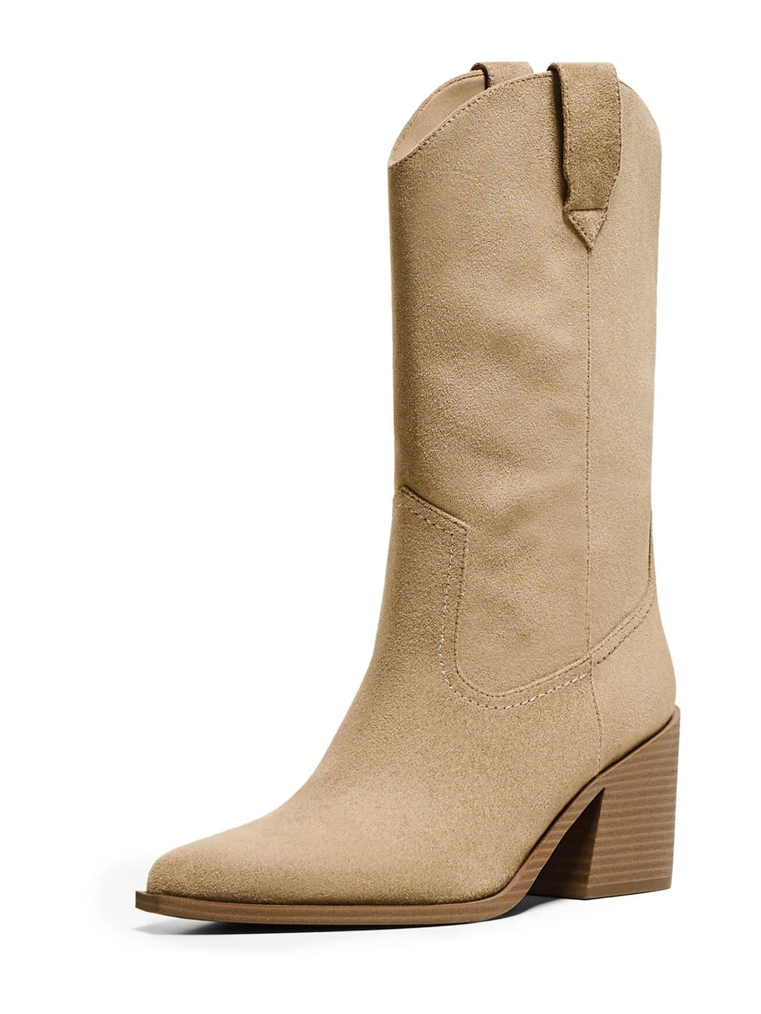 Cowboy Stiefeletten Stiefeletten Beige Flach Western Boots Buffalo