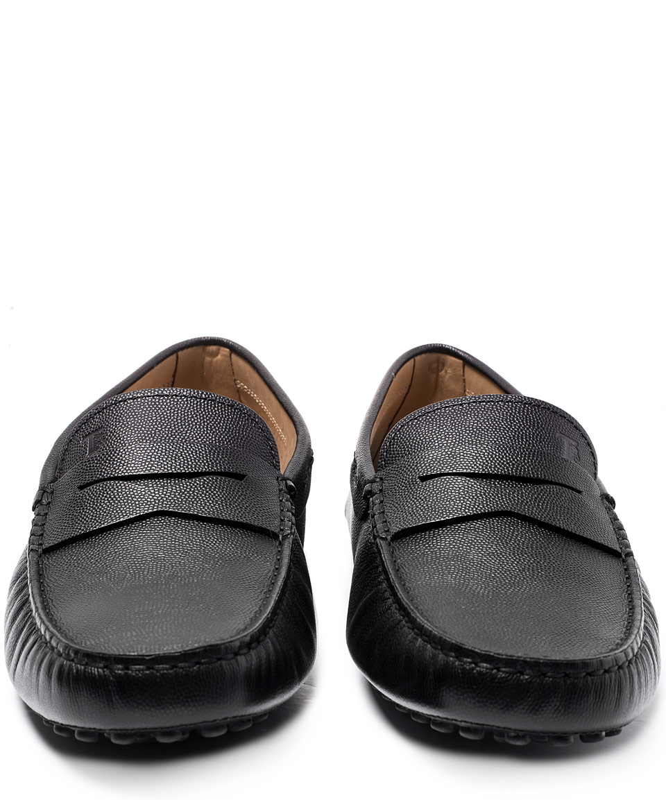 tod's black driving shoes
