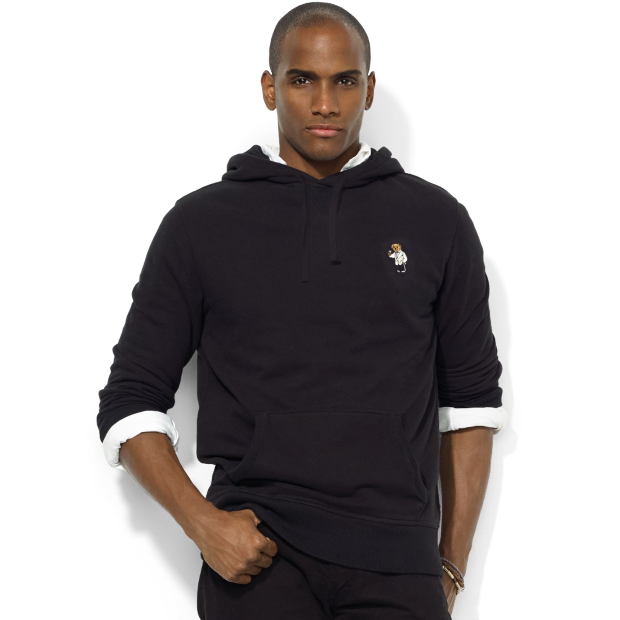 Ralph Lauren Polo Bear Fleece Pullover Hoodie in Black for Men - Lyst