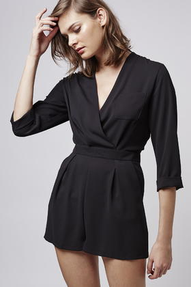 topshop black playsuit