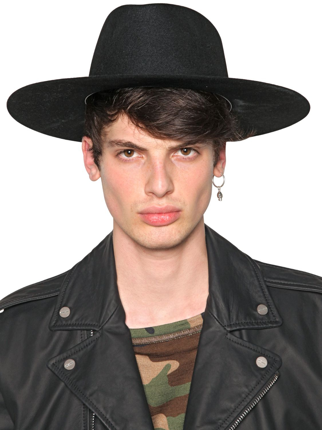Off-White c/o Virgil Abloh Wide Brim Felt Hat in Black for Men | Lyst