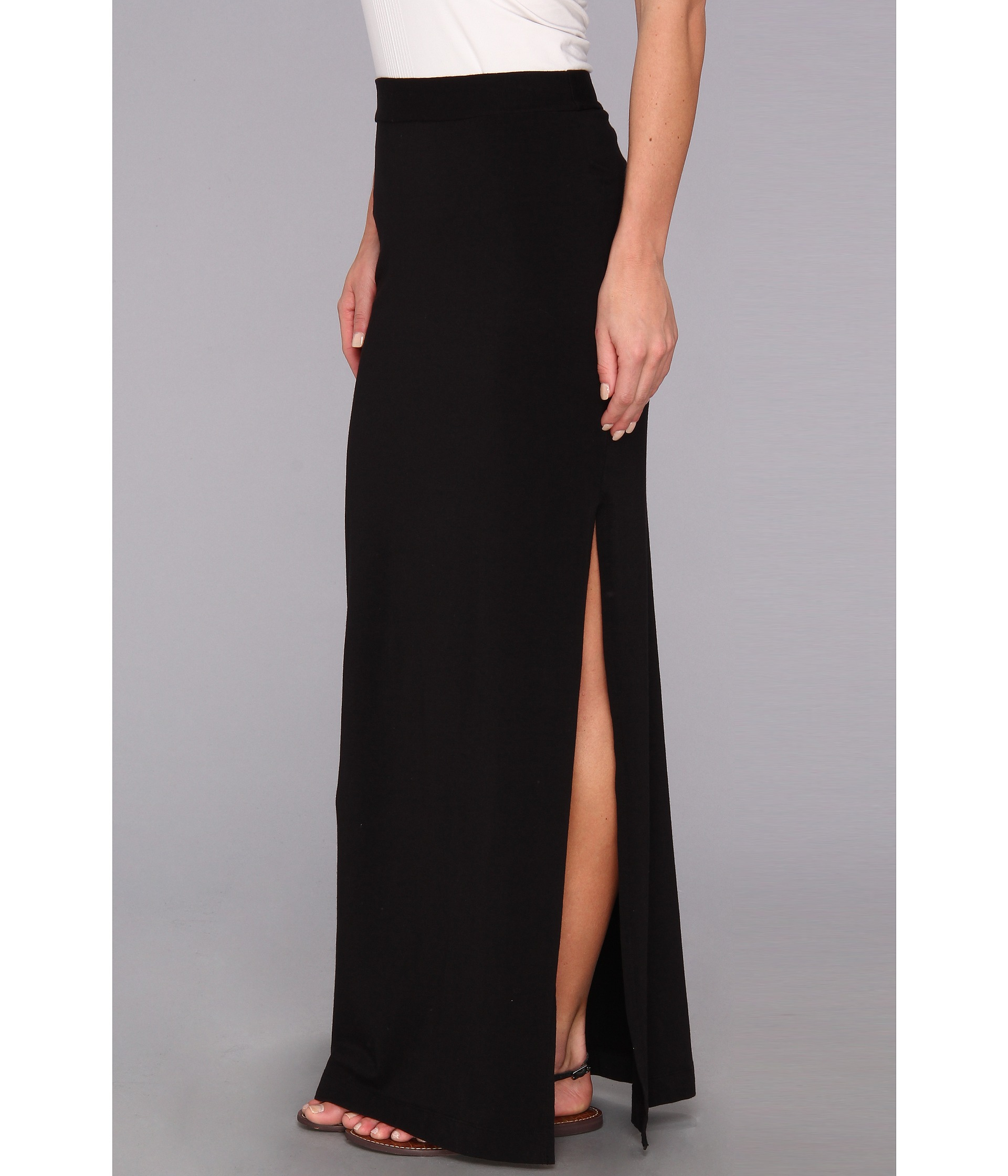 Splendid Column Maxi Skirt with Side Slit in Black | Lyst-totobed.com.vn