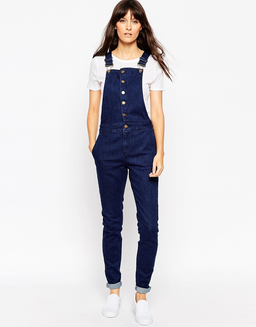 button front dungarees