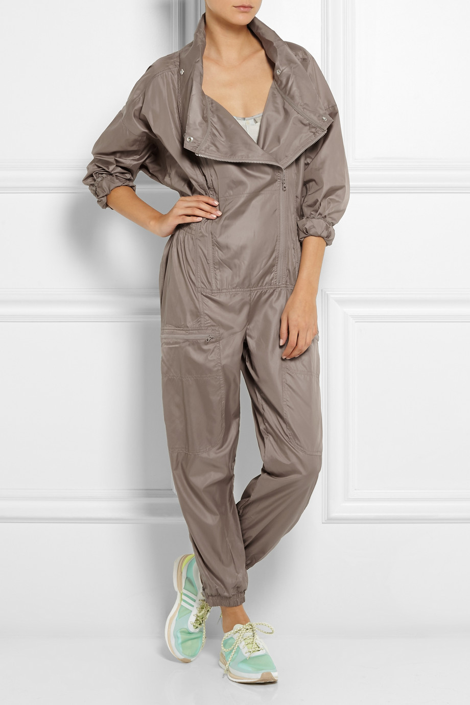 adidas By Stella McCartney Yoga Shell Jumpsuit in Brown - Lyst