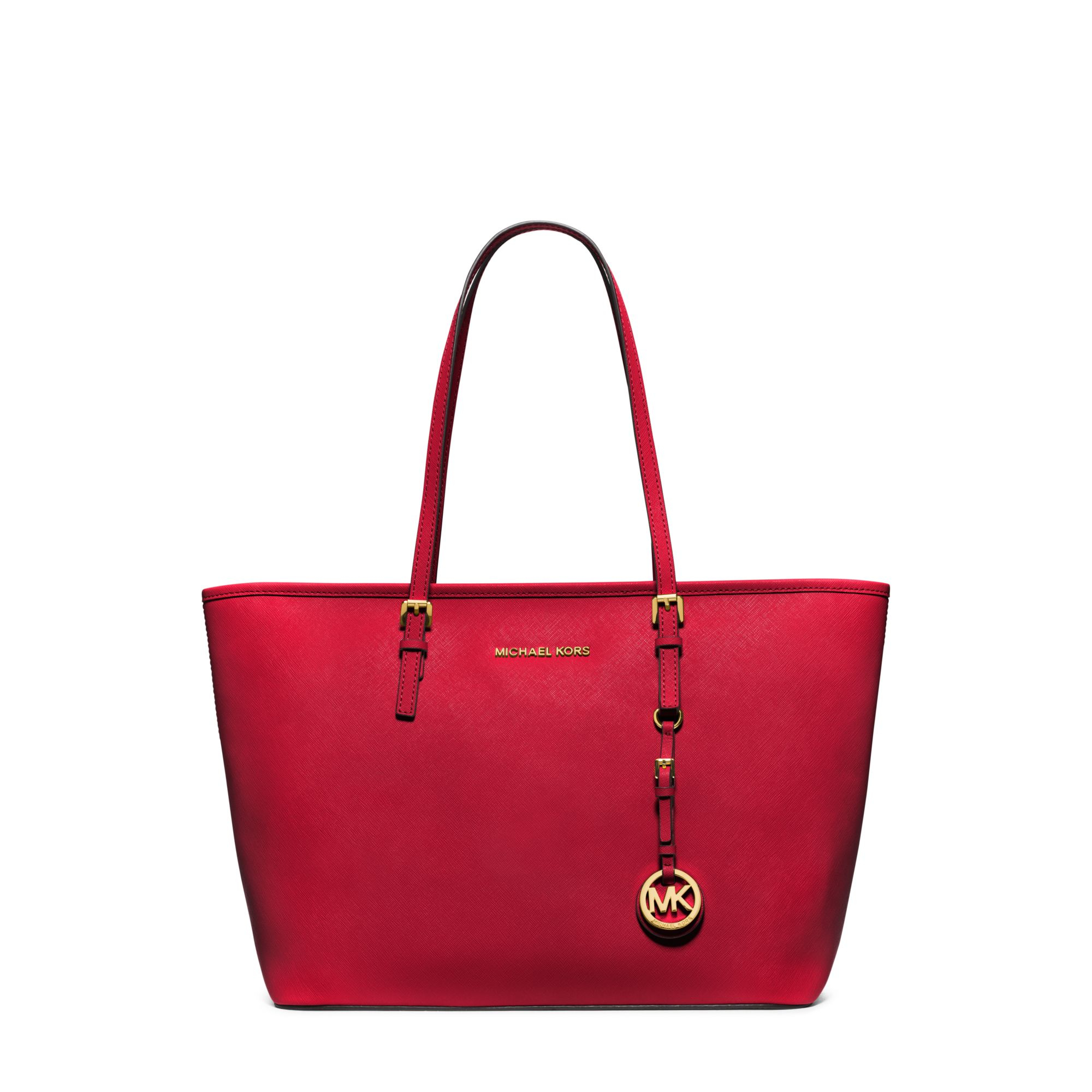 michael kors jet set tote red