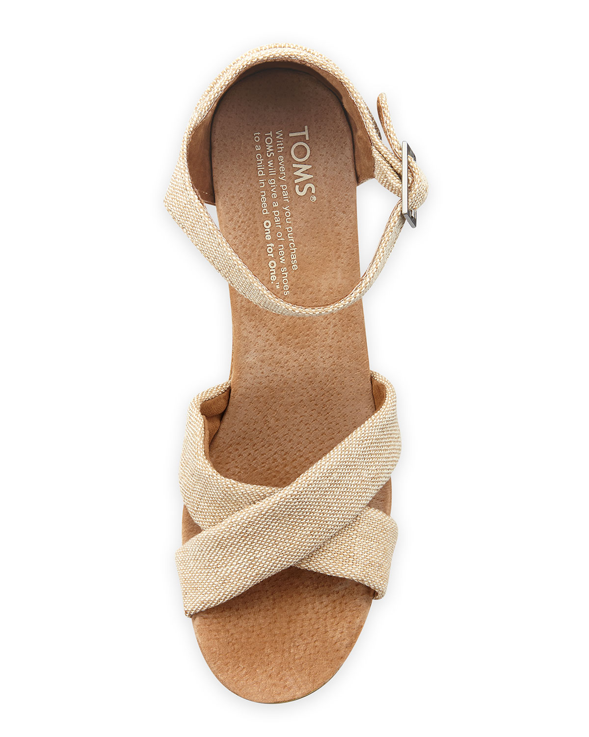 TOMS Fabric Cork Wedge Sandal in Natural Lyst