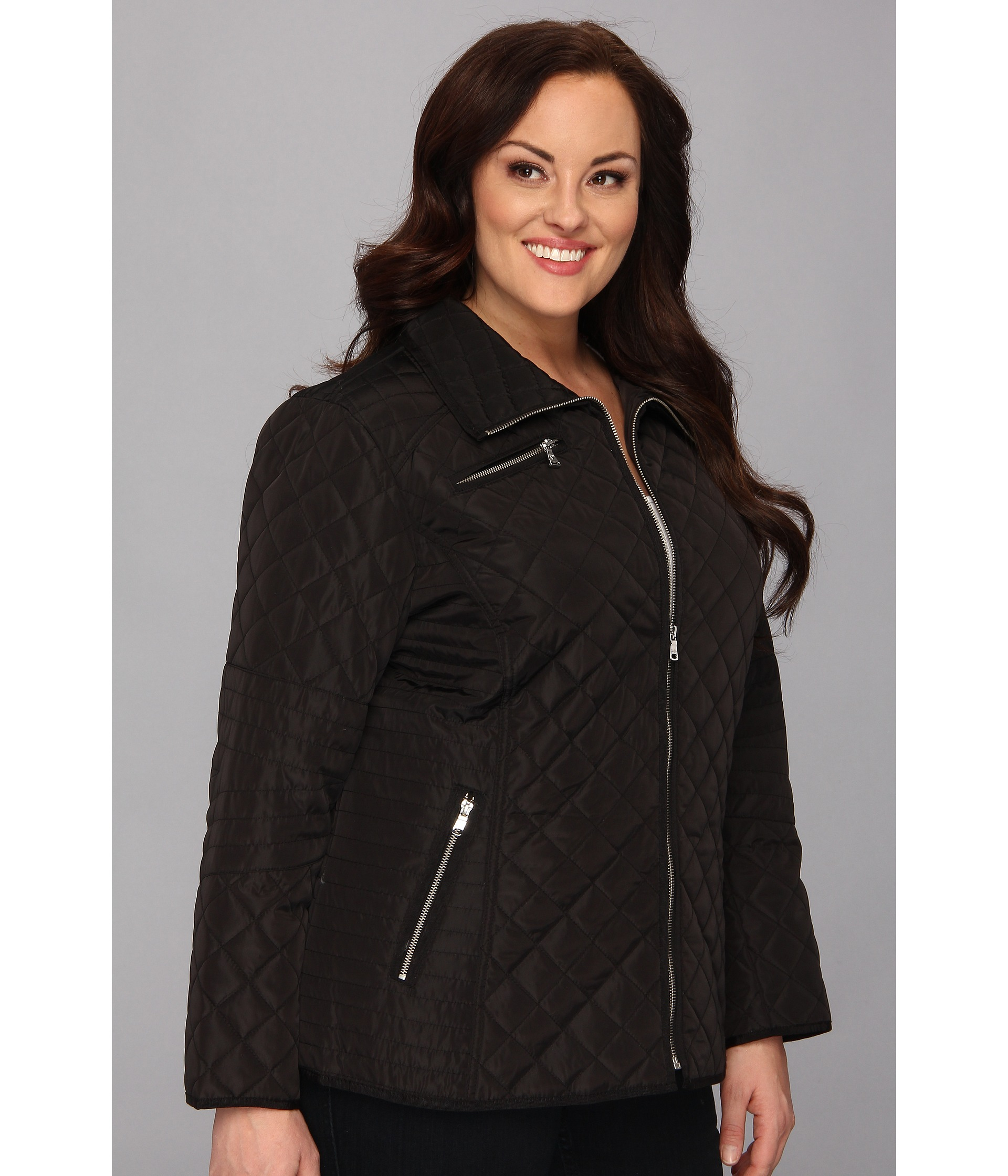 black quilted jacket plus size