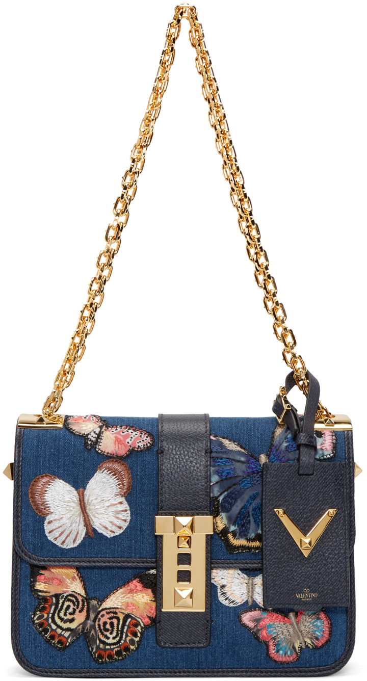 valentino denim butterfly bag