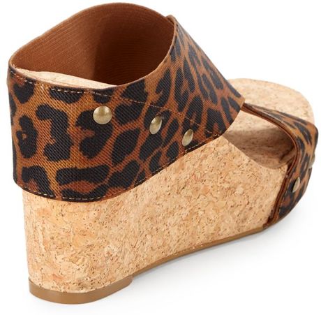Lucky Brand Miller 2 Leopard-Print Crisscross Wedge Sandals in Animal ...